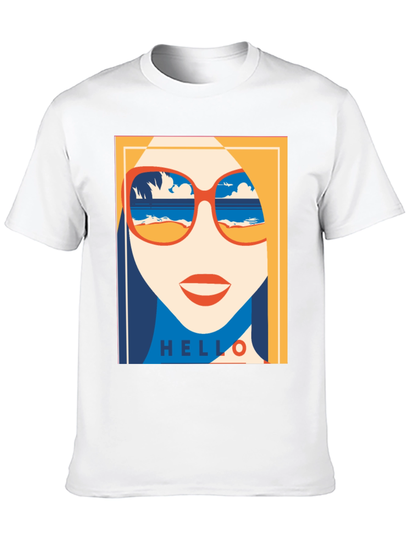 Summer Vibe Graphic Tee - Retro Beach Sunglasses T-Shirt
