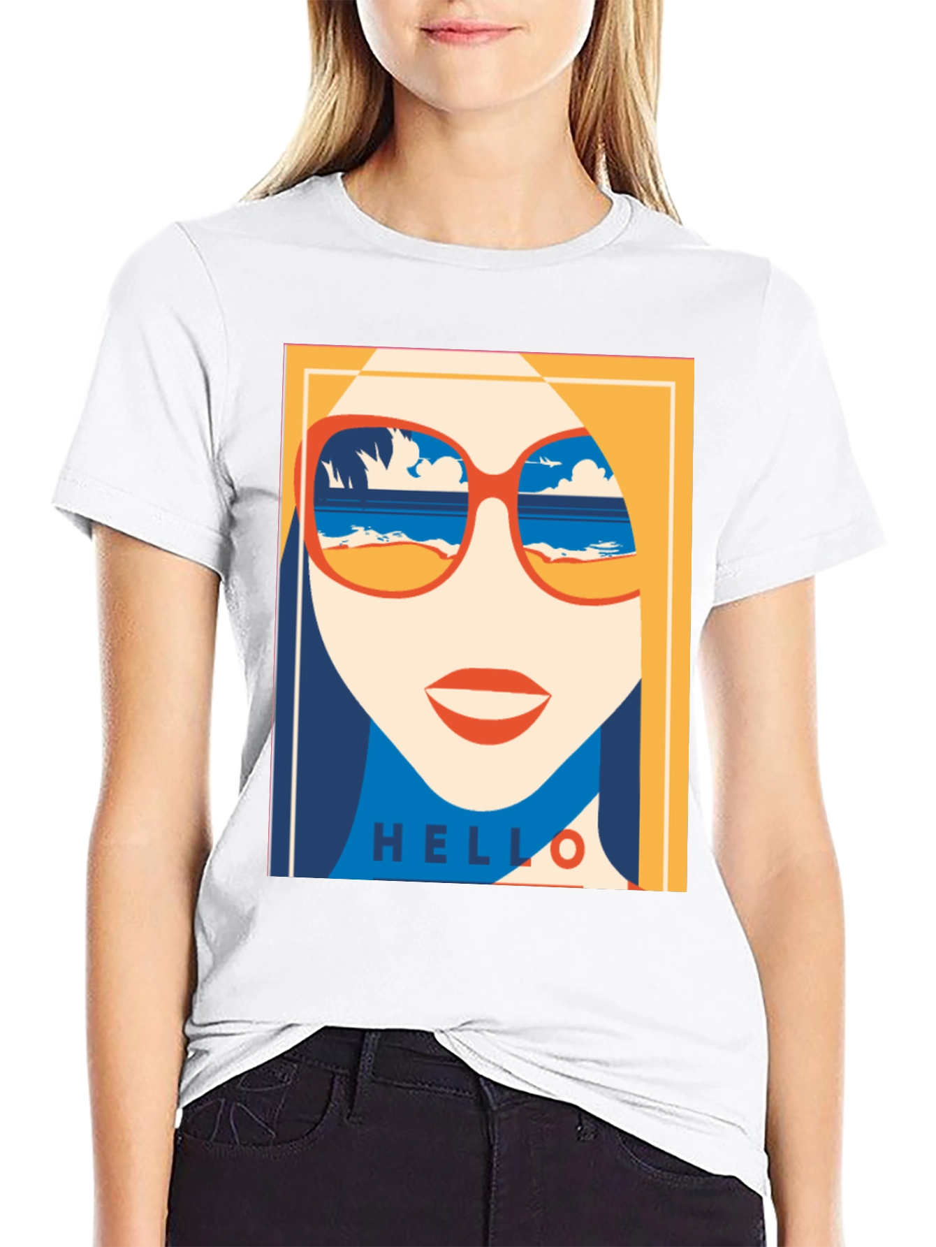 Summer Vibe Graphic Tee - Retro Beach Sunglasses T-Shirt