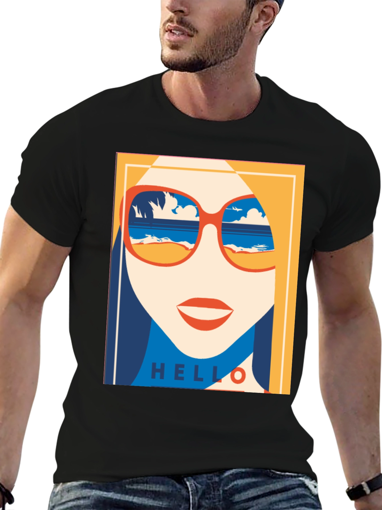 Summer Vibe Graphic Tee - Retro Beach Sunglasses T-Shirt