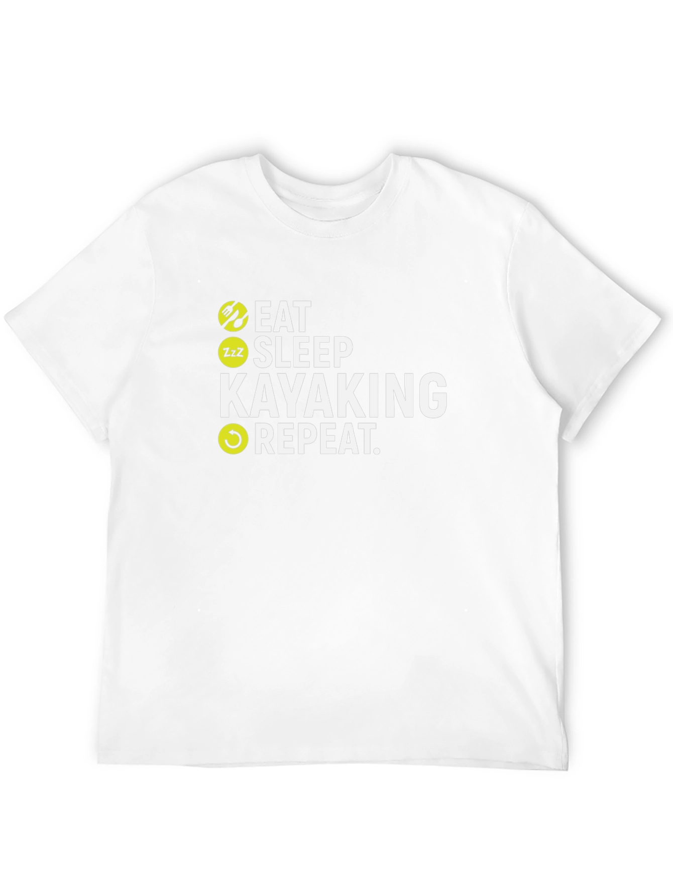 Eat Sleep Kayaking Repeat Black T-Shirt