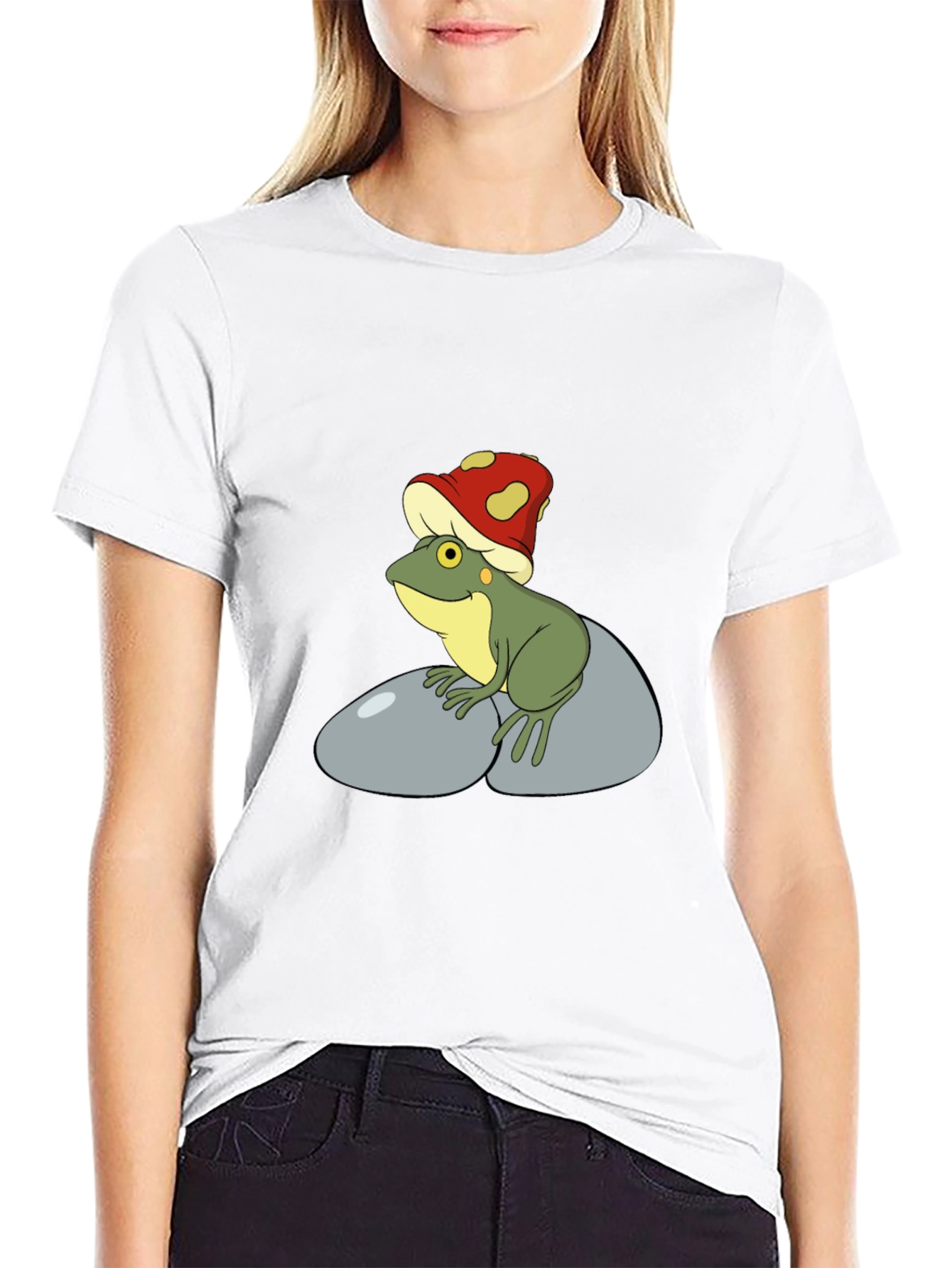 Frog with Mushroom Hat Graphic Tee