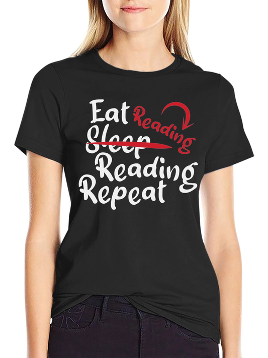 Eat Reading Repeat Black Graphic Tee