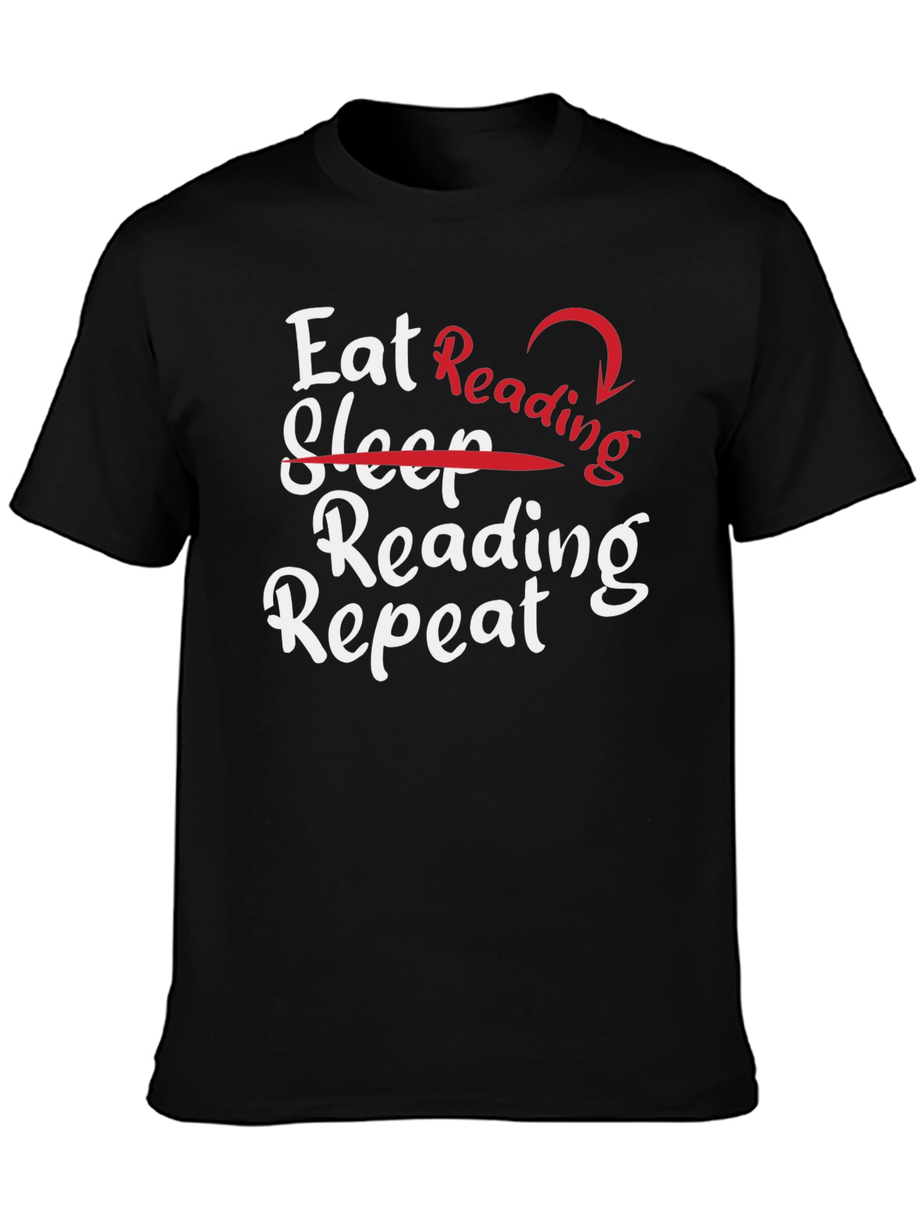 Eat Reading Repeat Black Graphic Tee