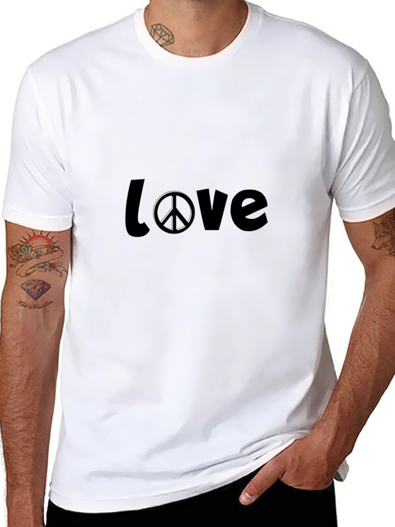 Love and Peace Black T-Shirt