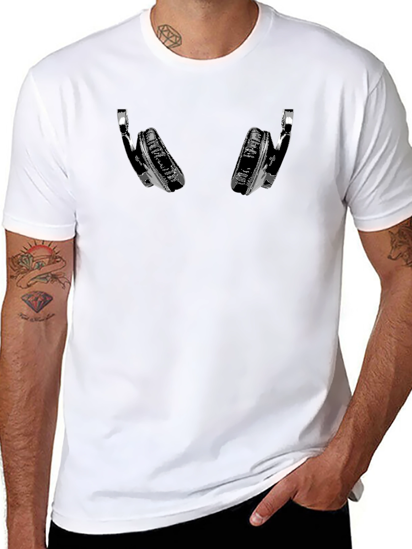 Headphone Graphic Tee - Black