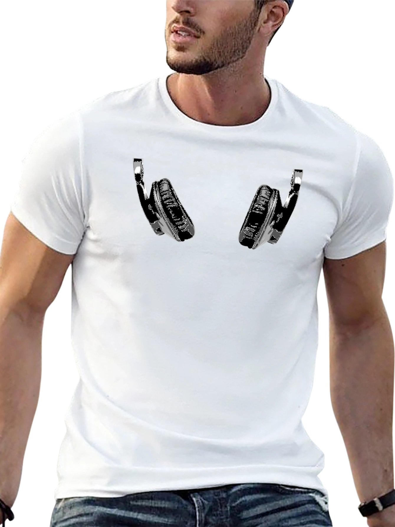 Headphone Graphic Tee - Black