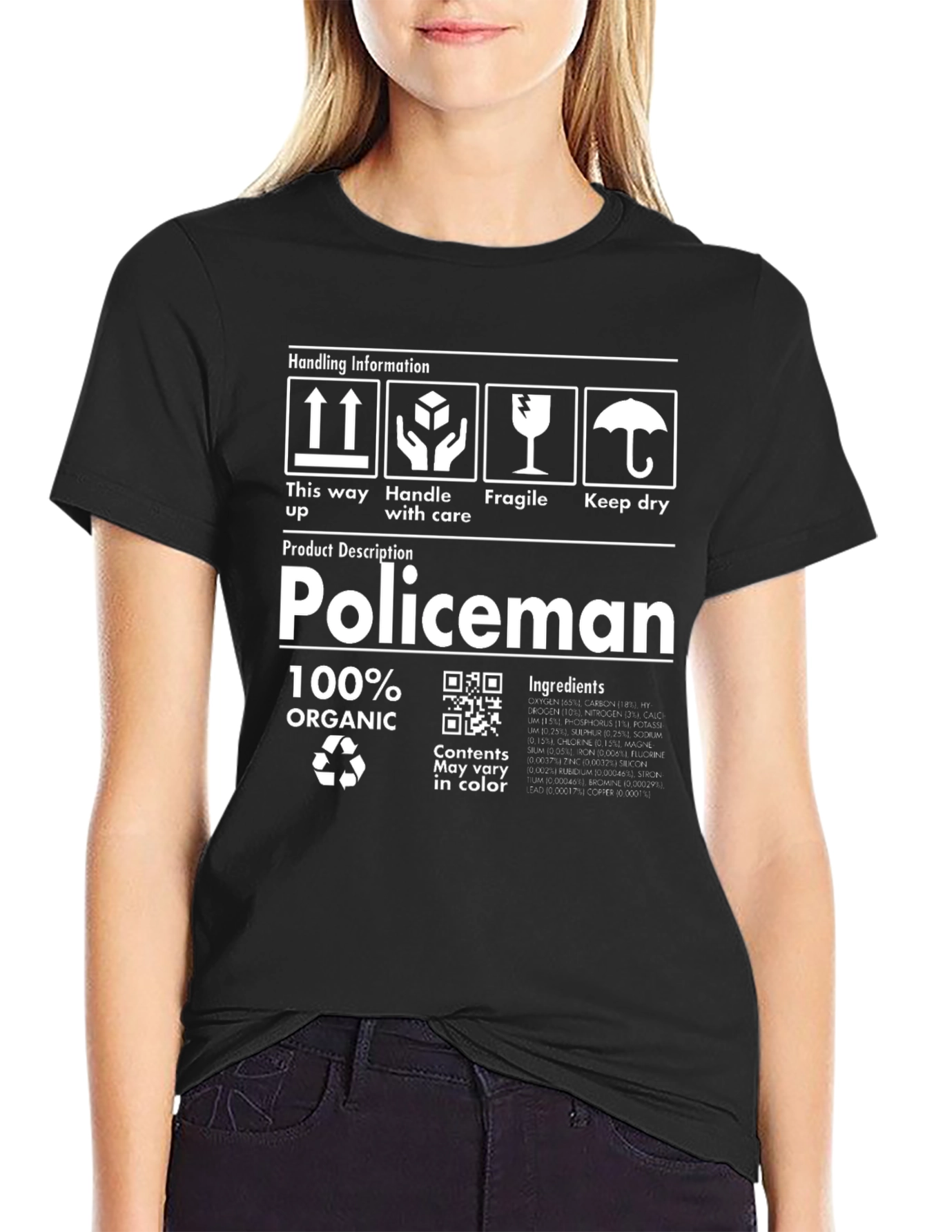 Policeman 100% Organic T-Shirt - Funny Novelty Tee