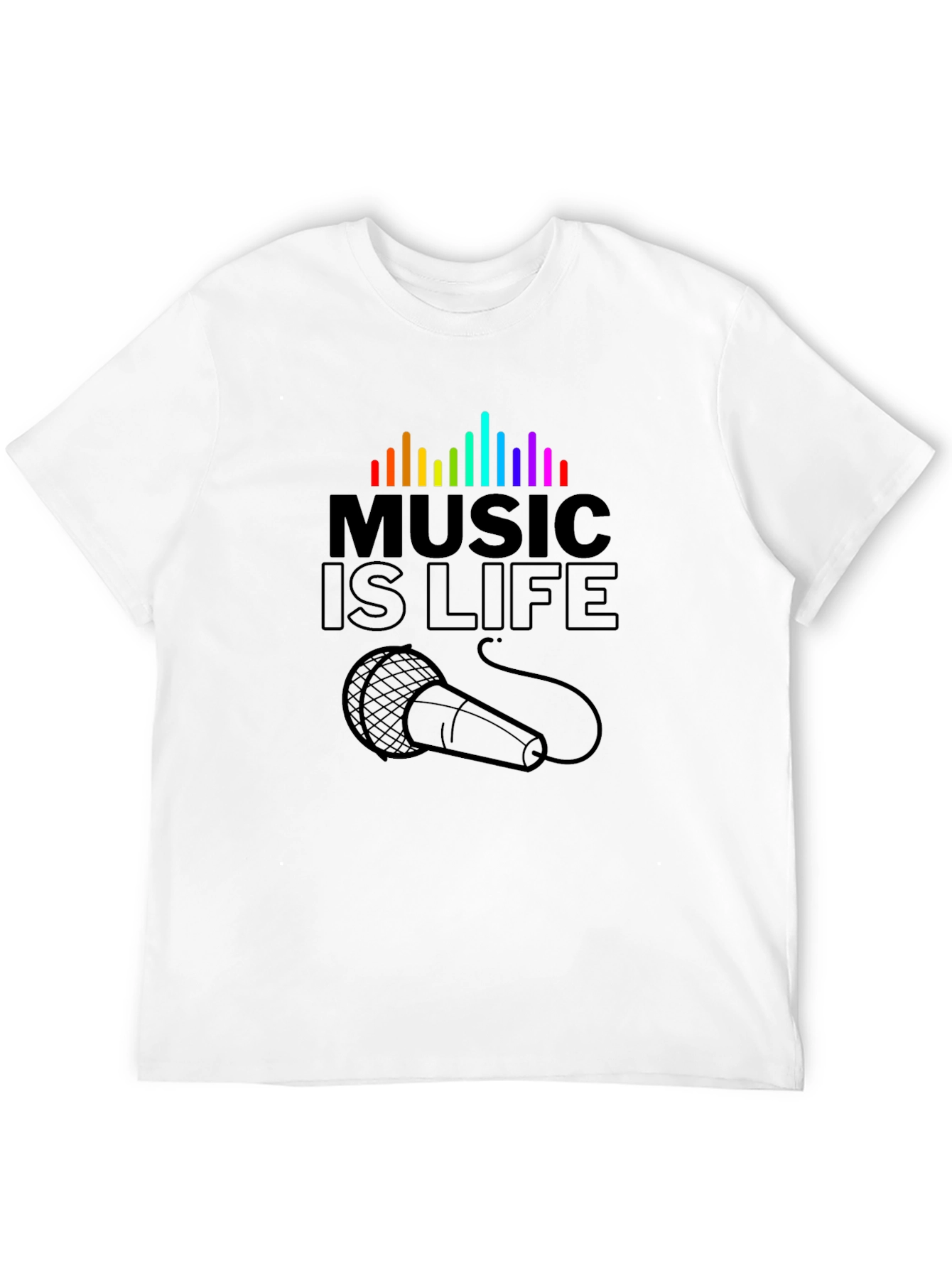 Music is Life Graphic T-Shirt - Black