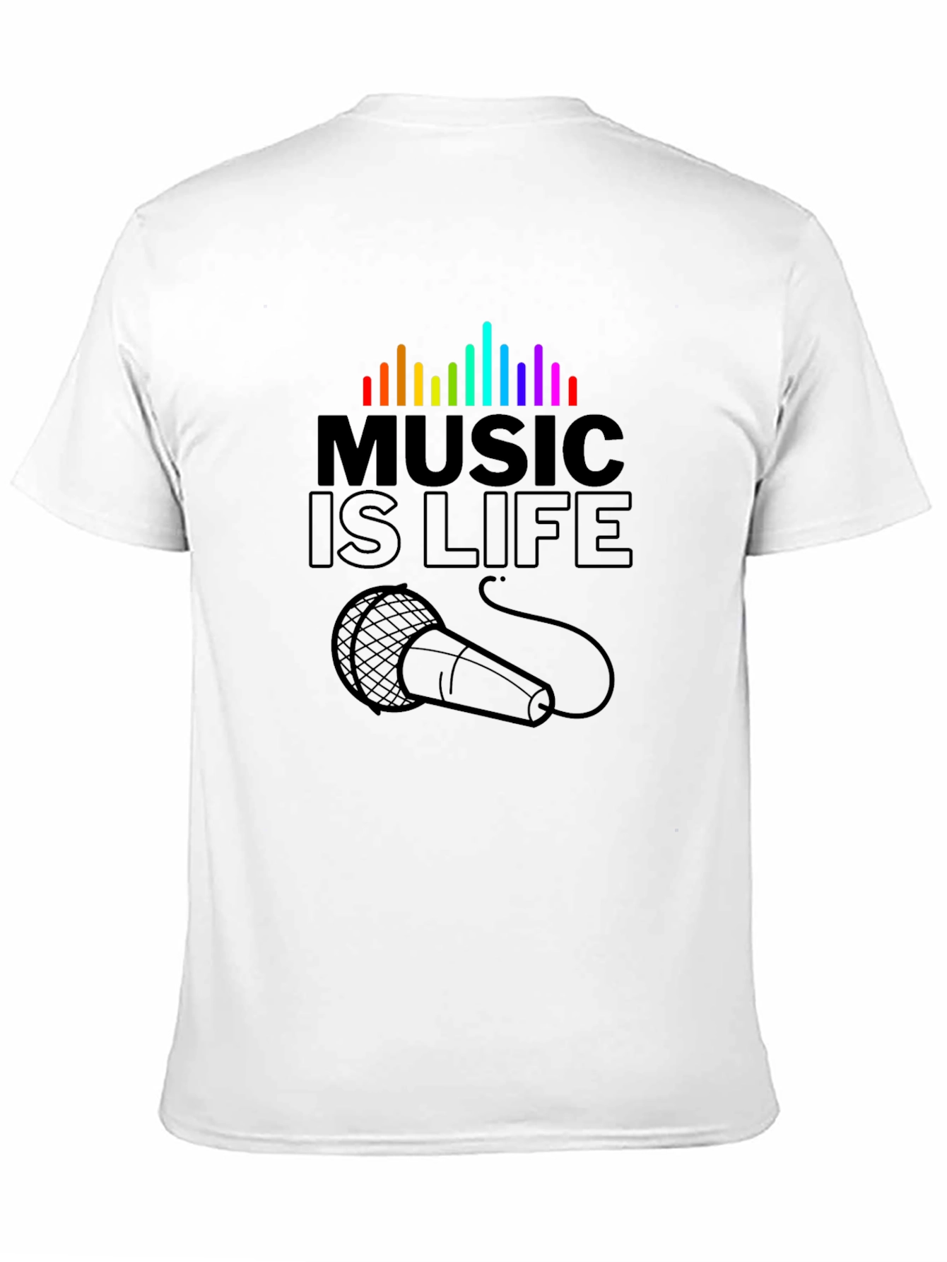 Music is Life Graphic T-Shirt - Black