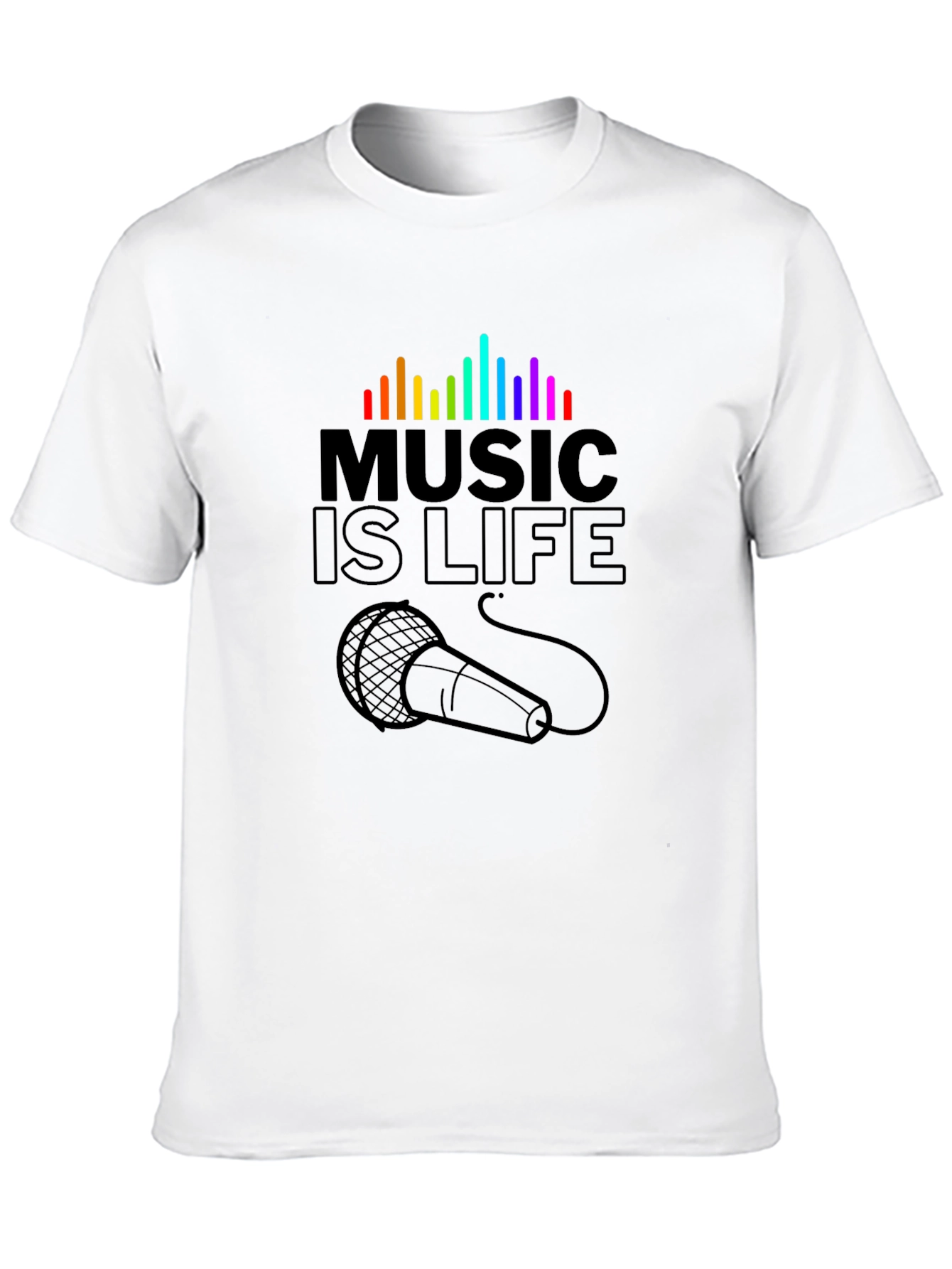 Music is Life Graphic T-Shirt - Black