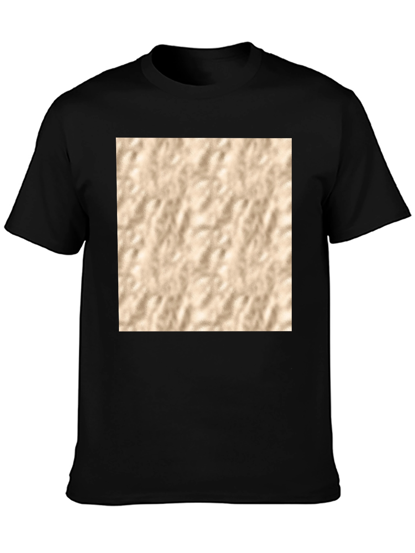 Abstract Texture Print Black T-Shirt