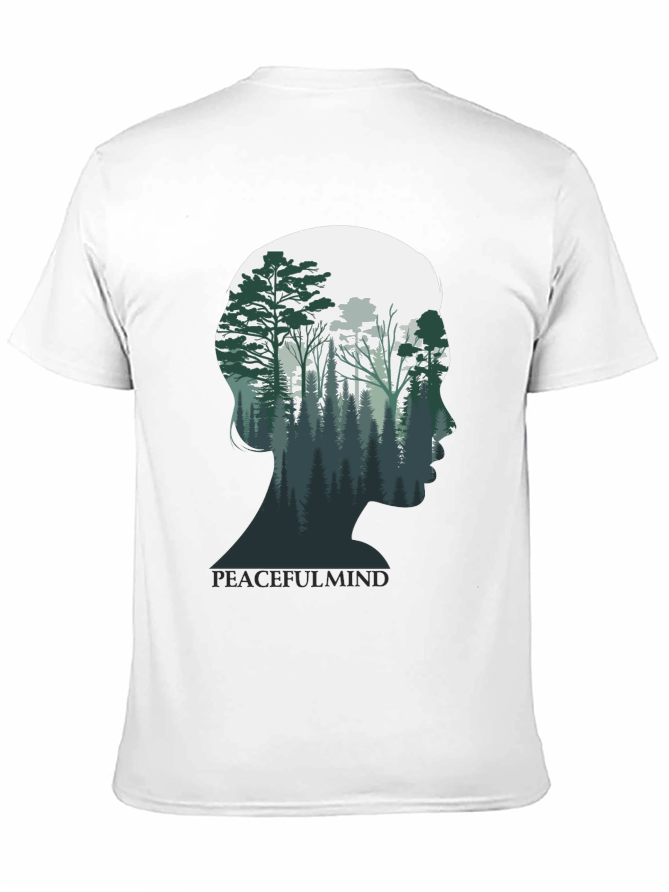 Peaceful Mind Graphic Tee - Forest Silhouette Shirt