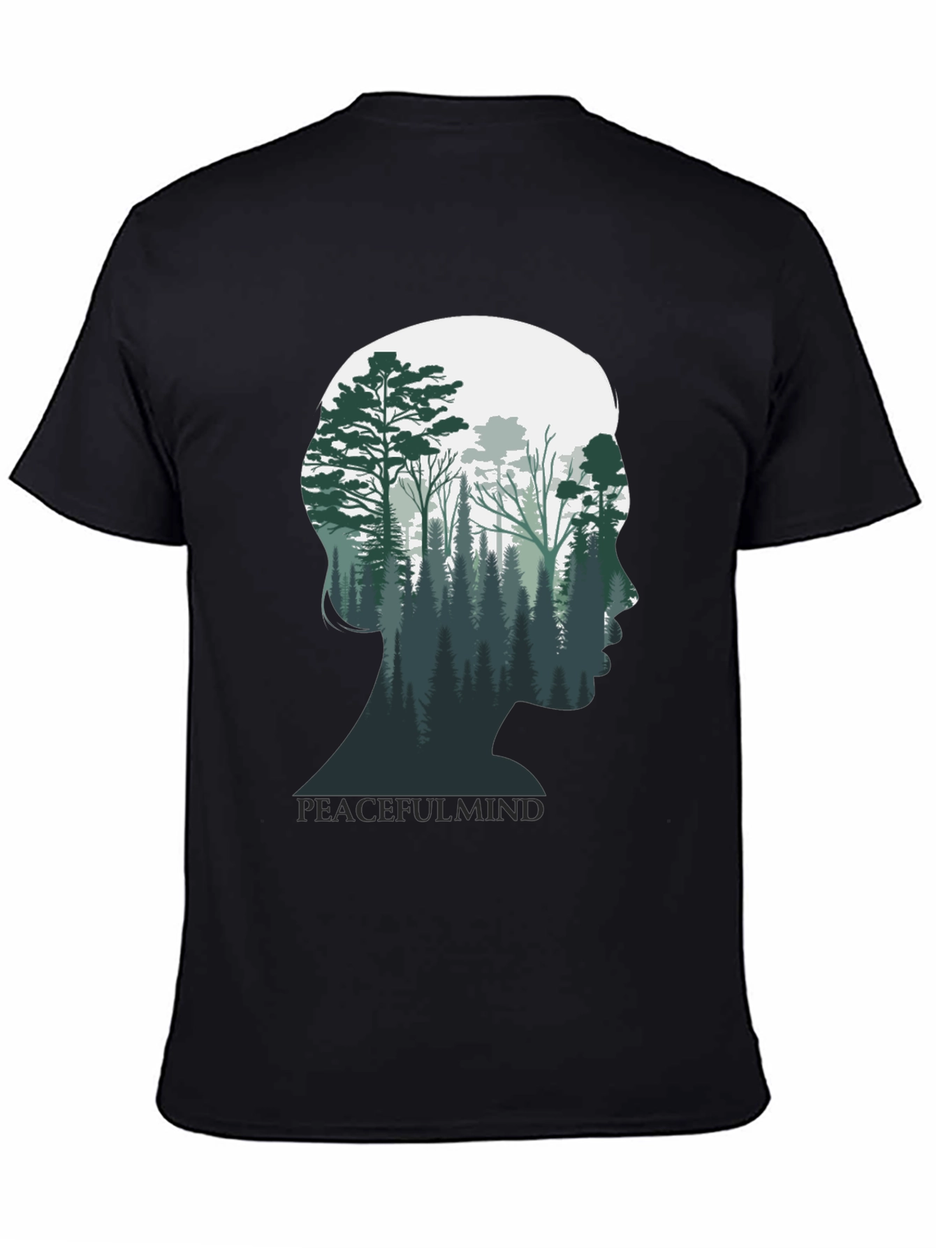 Peaceful Mind Graphic Tee - Forest Silhouette Shirt