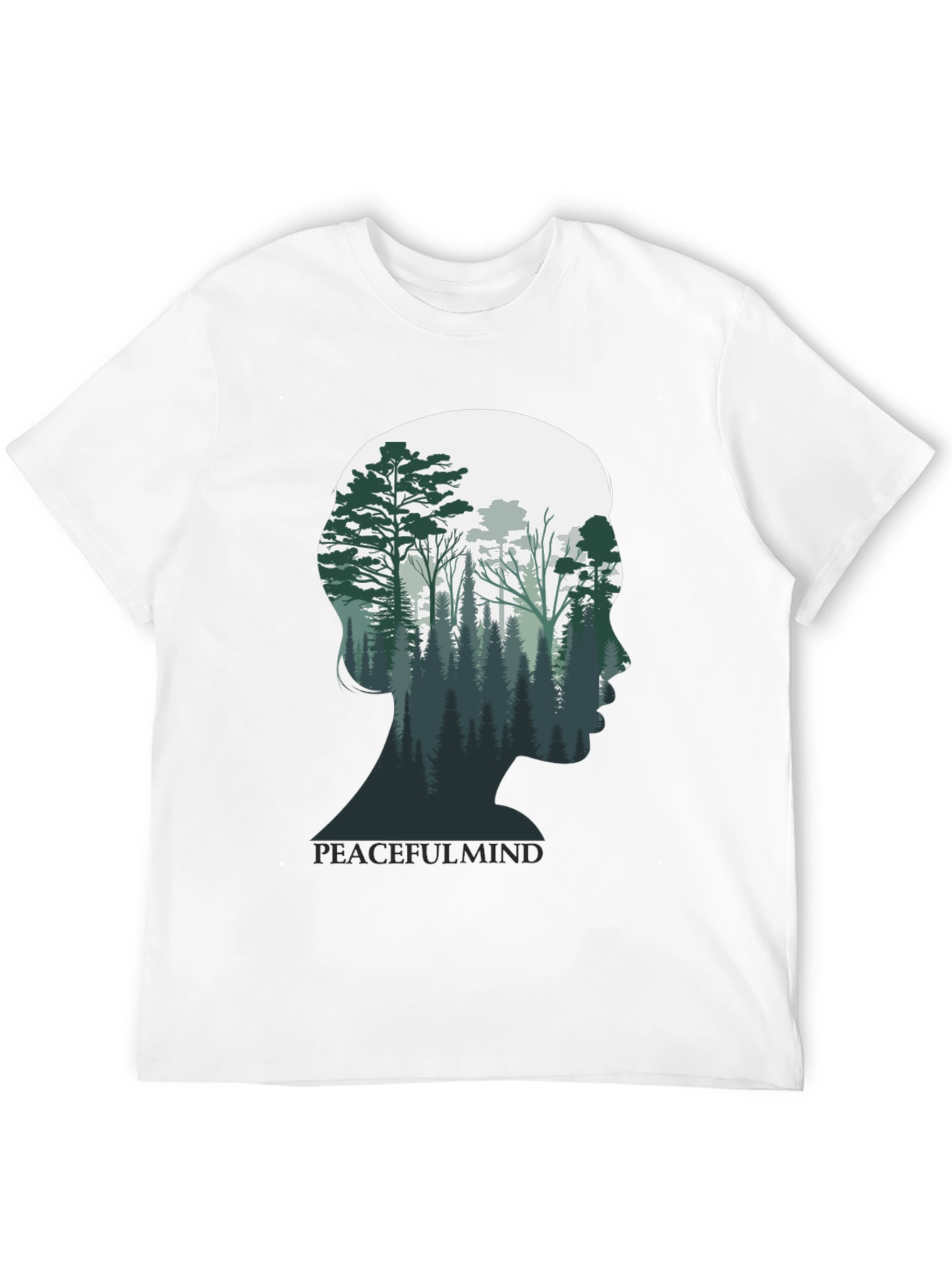 Peaceful Mind Graphic Tee - Forest Silhouette Shirt