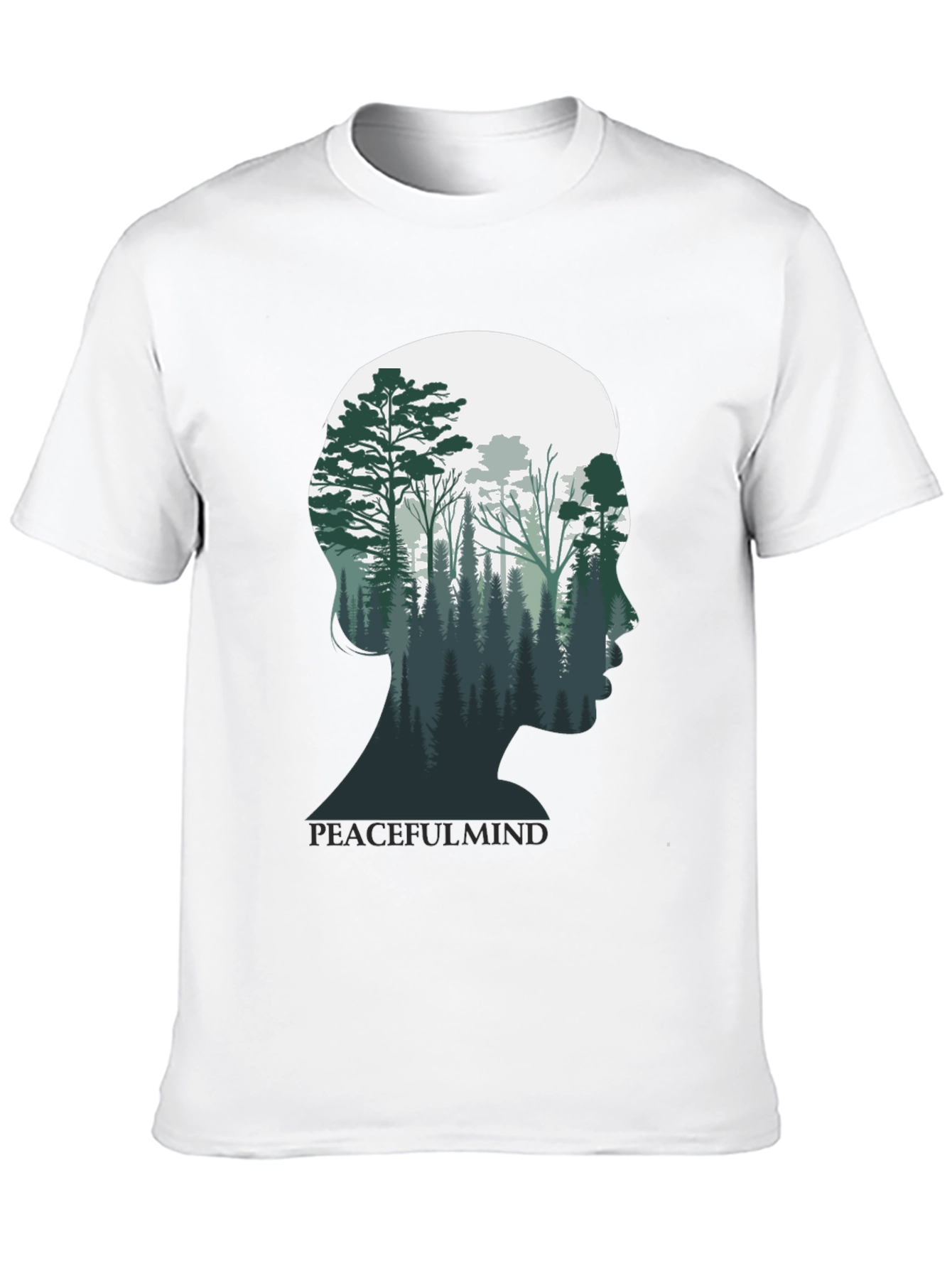 Peaceful Mind Graphic Tee - Forest Silhouette Shirt