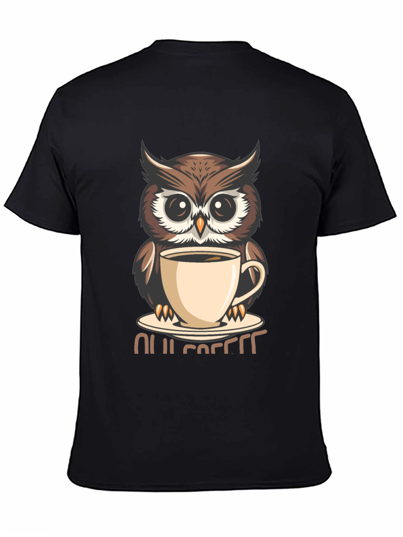 Owl Coffee Lover T-Shirt - Cute Cartoon Design