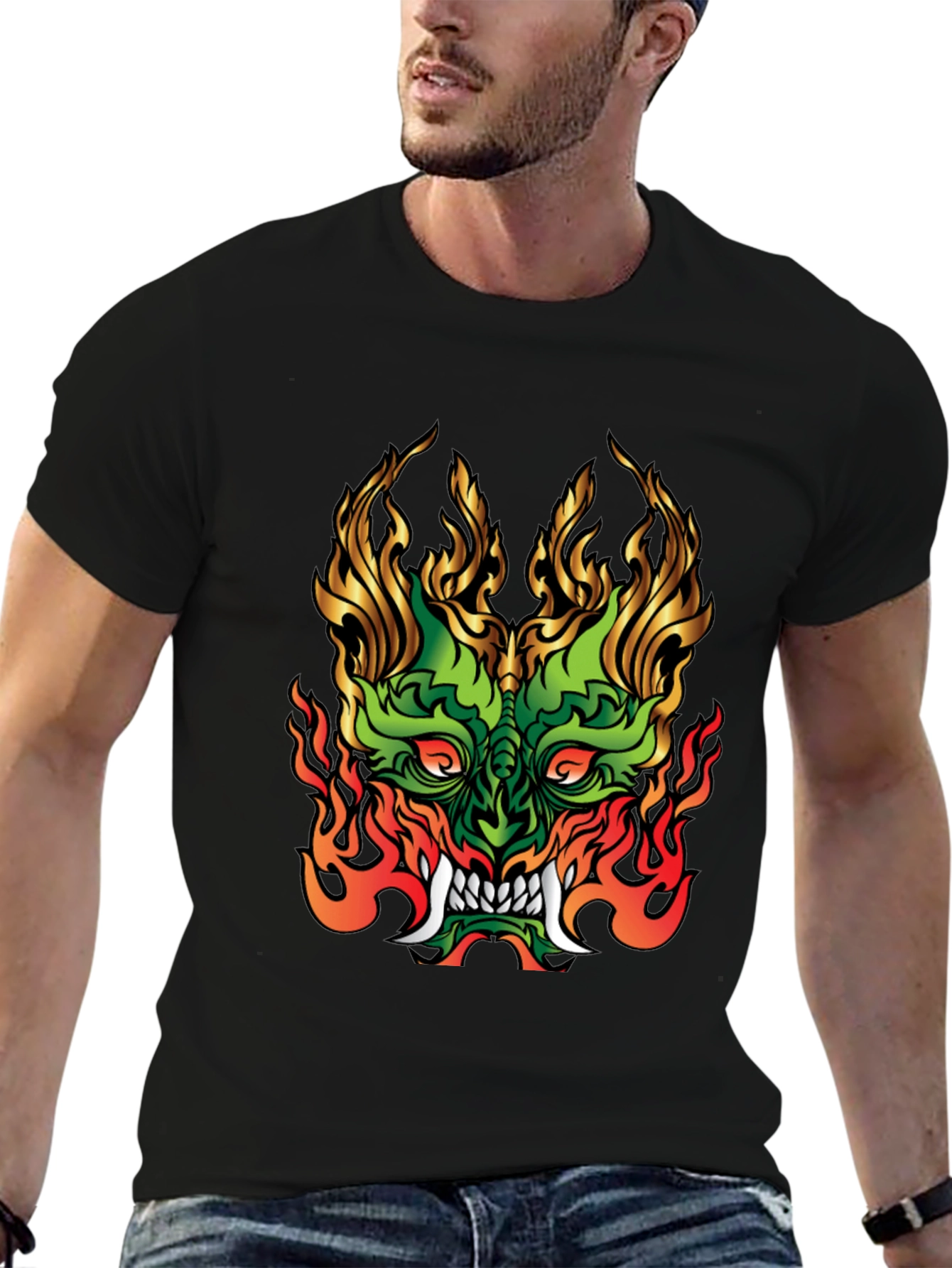 Fiery Dragon Graphic Tee - Bold Statement Shirt