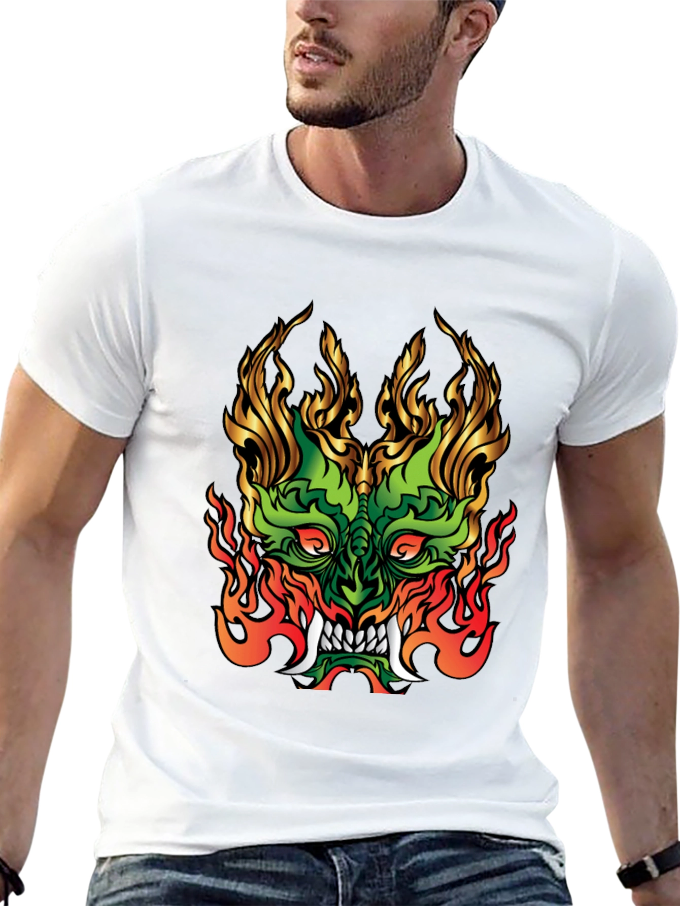 Fiery Dragon Graphic Tee - Bold Statement Shirt