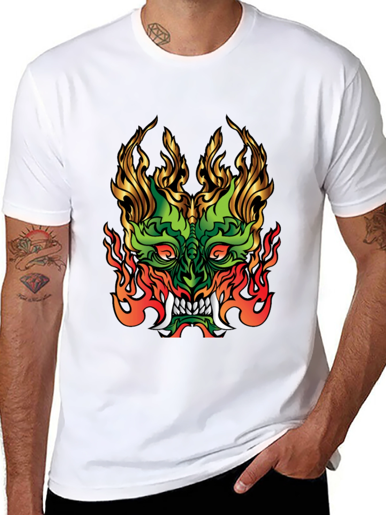 Fiery Dragon Graphic Tee - Bold Statement Shirt