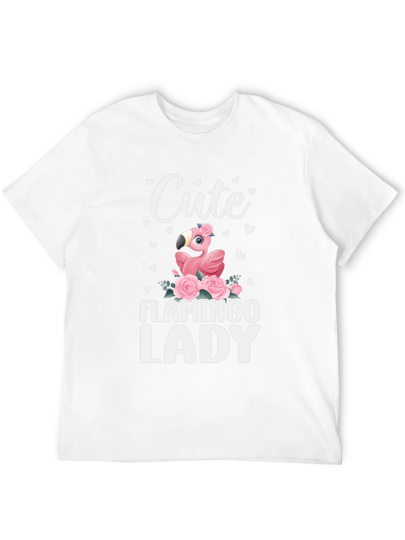 Cute Flamingo Lady Black Graphic Tee