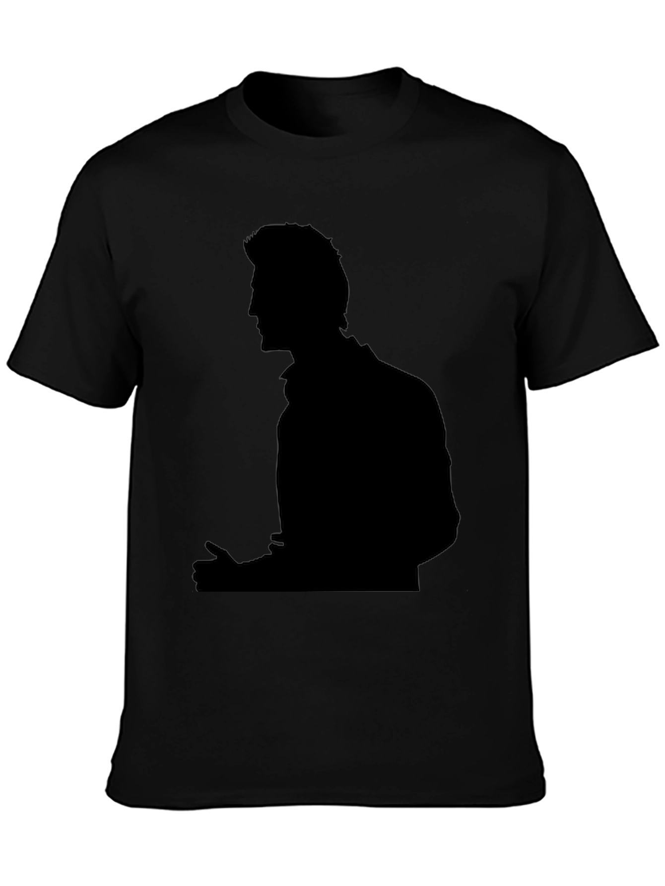 Mens Black Silhouette Graphic T-Shirt