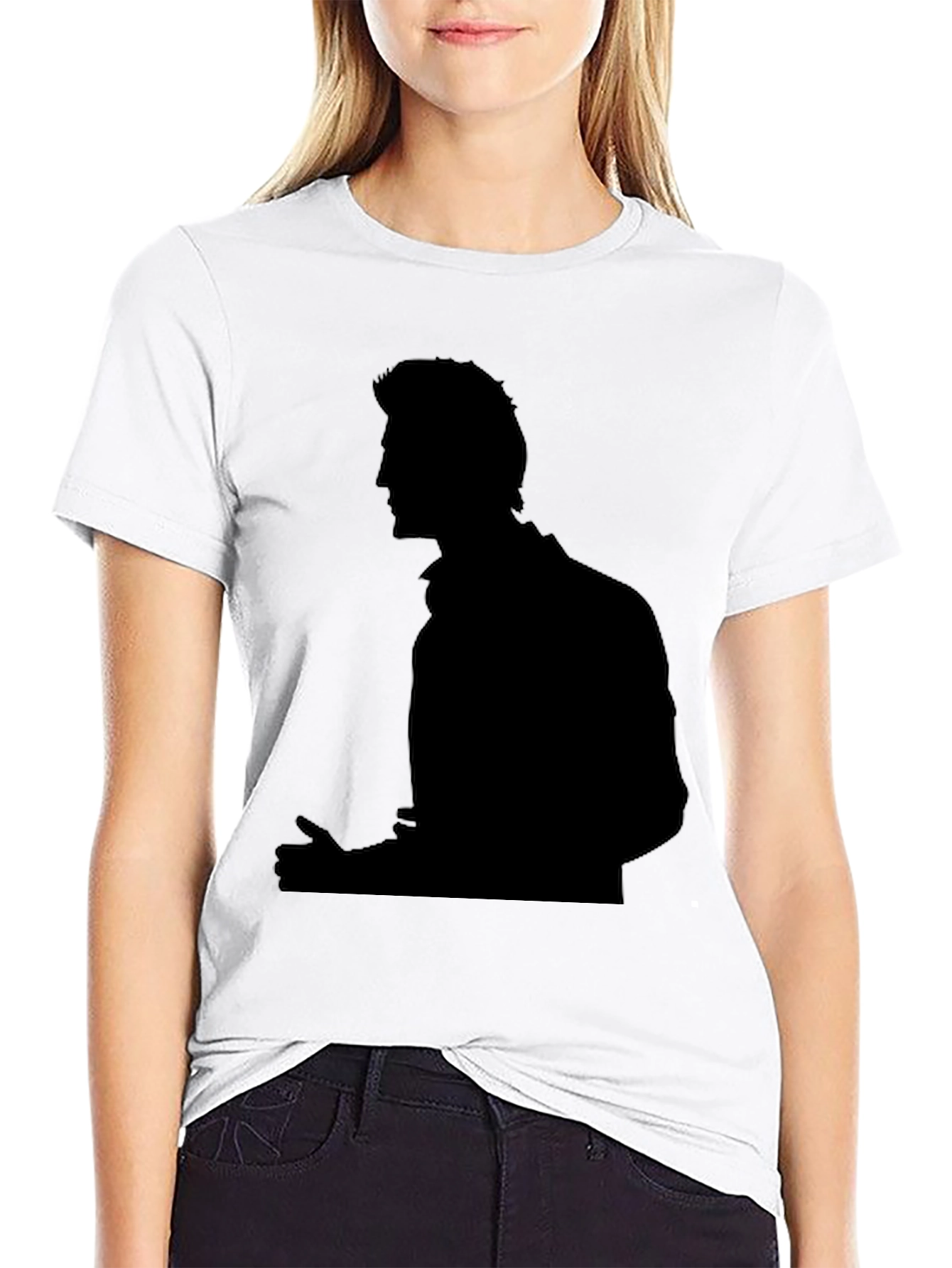 Mens Black Silhouette Graphic T-Shirt