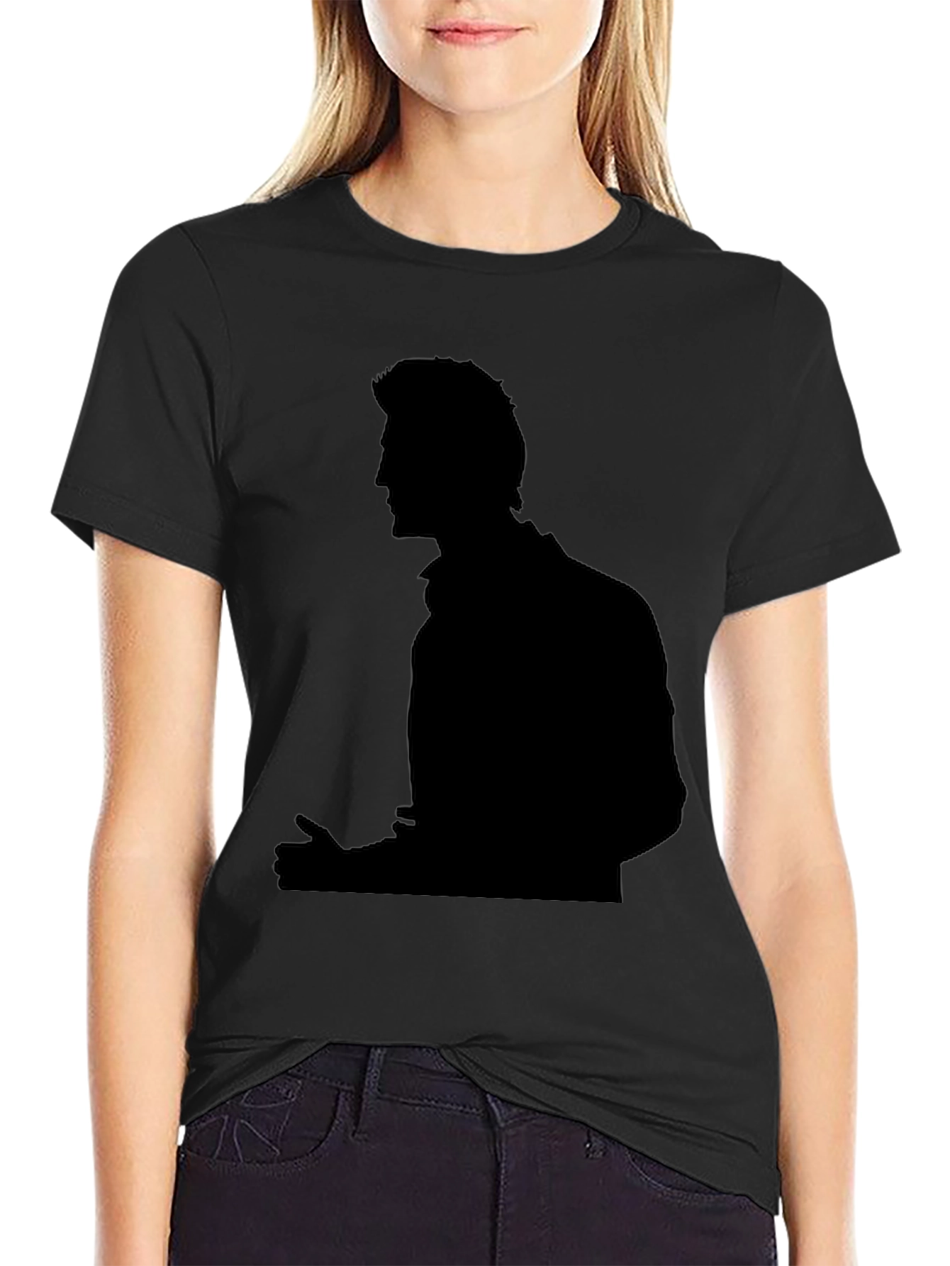 Mens Black Silhouette Graphic T-Shirt