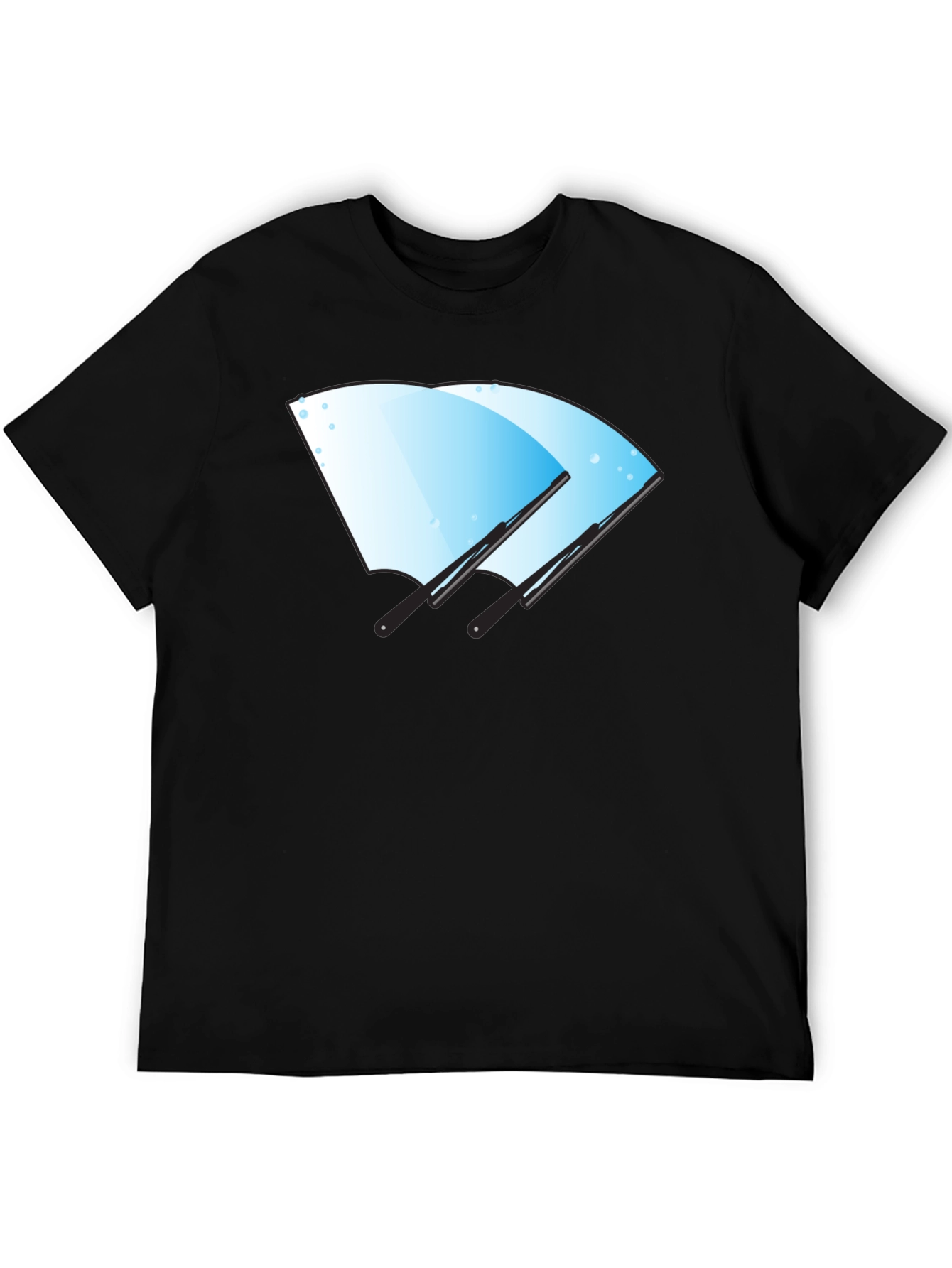Windshield Wiper Graphic Tee - Black Cotton Shirt