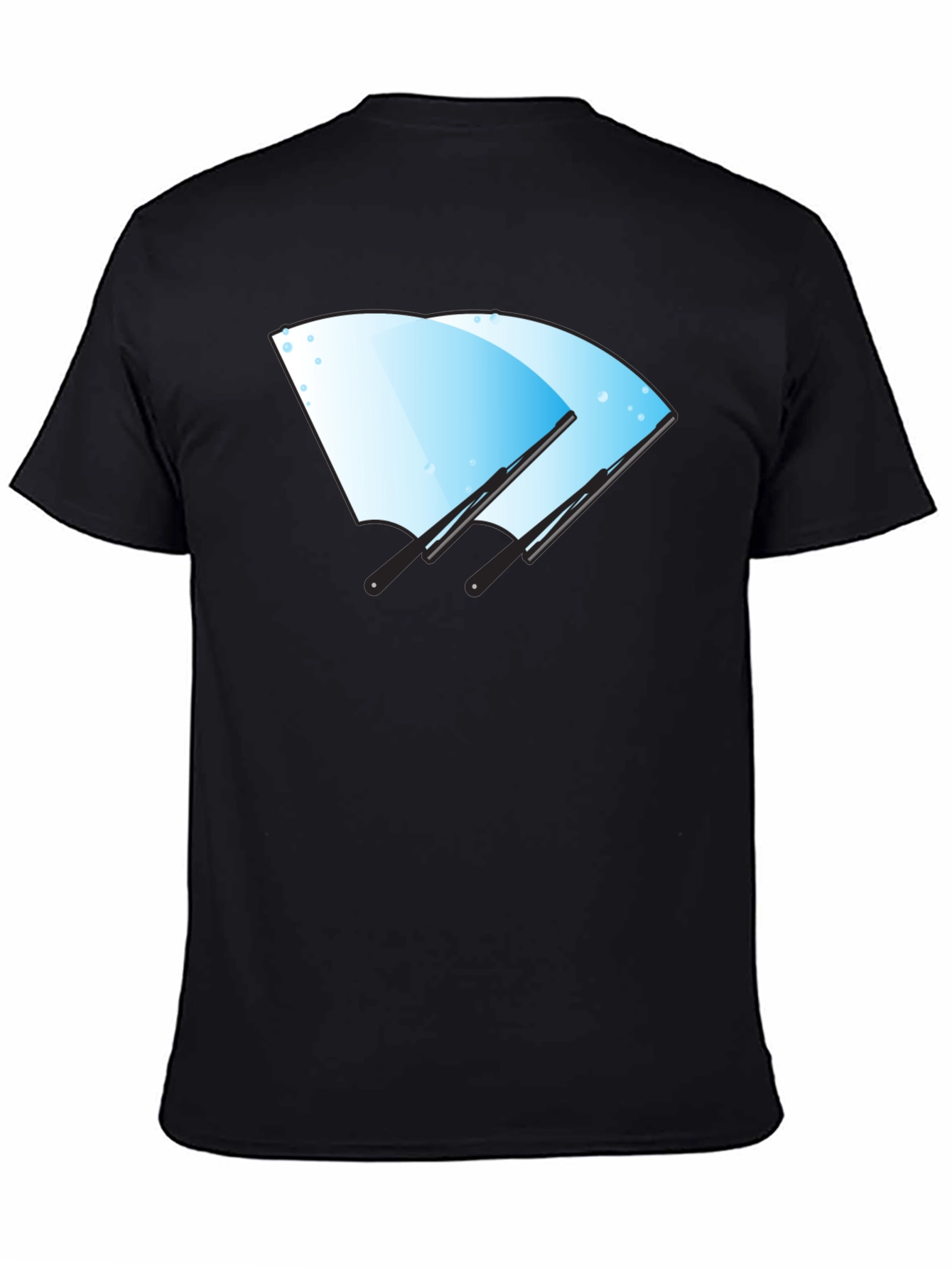 Windshield Wiper Graphic Tee - Black Cotton Shirt