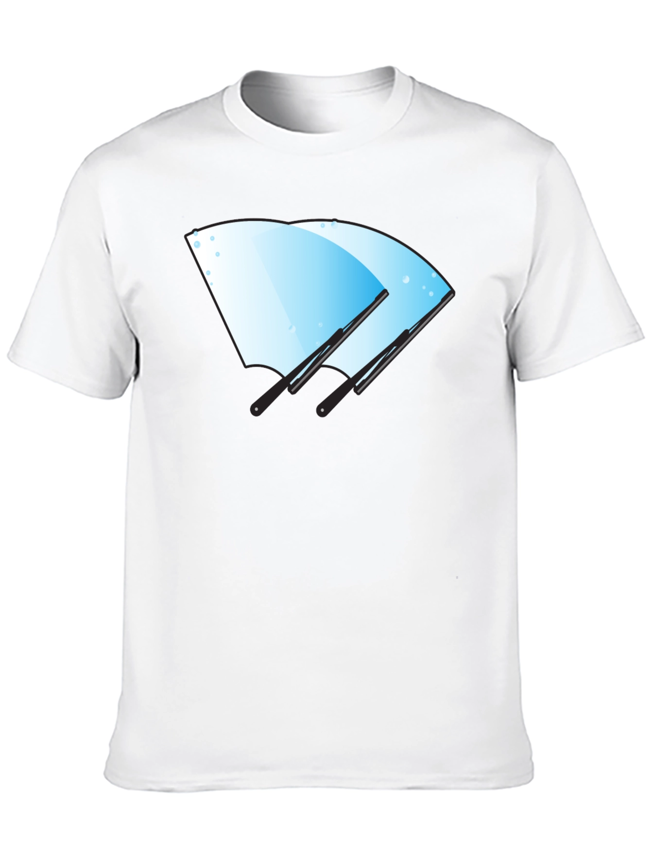 Windshield Wiper Graphic Tee - Black Cotton Shirt