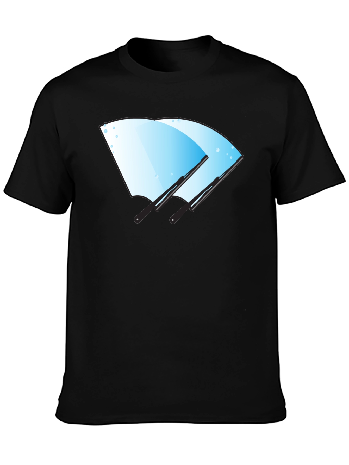 Windshield Wiper Graphic Tee - Black Cotton Shirt