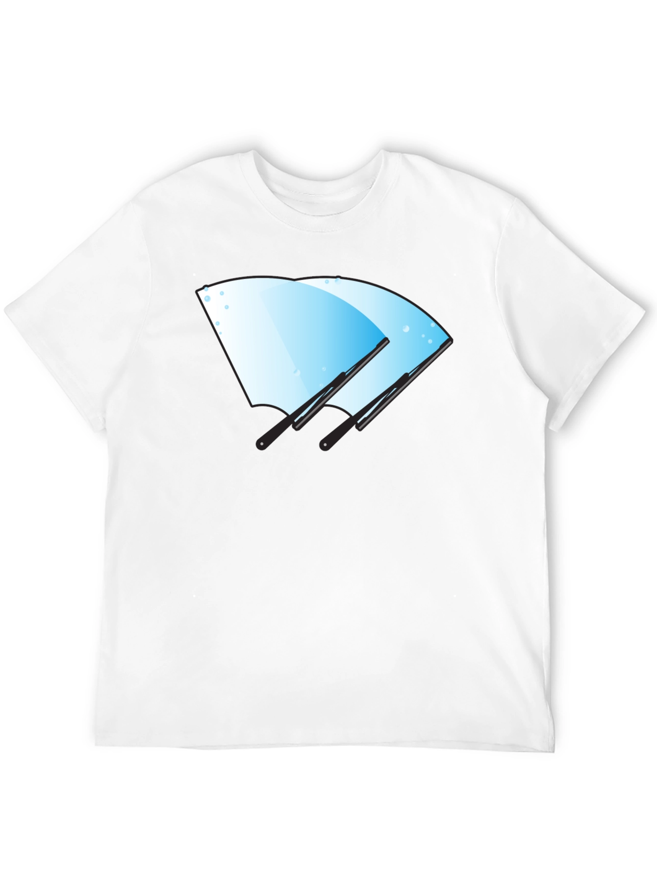 Windshield Wiper Graphic Tee - Black Cotton Shirt