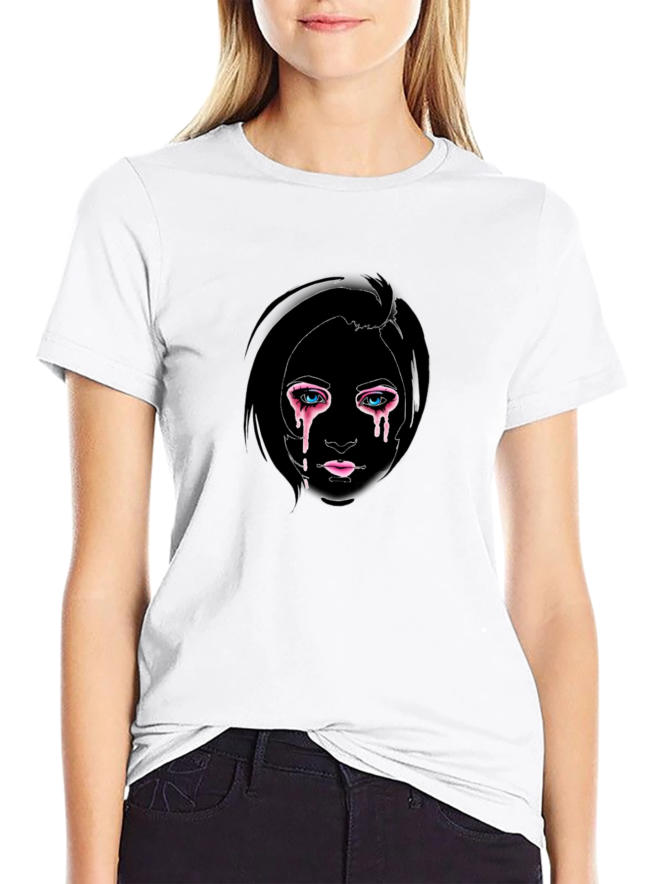 Emotional Drip Tee - Stylish Black Graphic T-Shirt