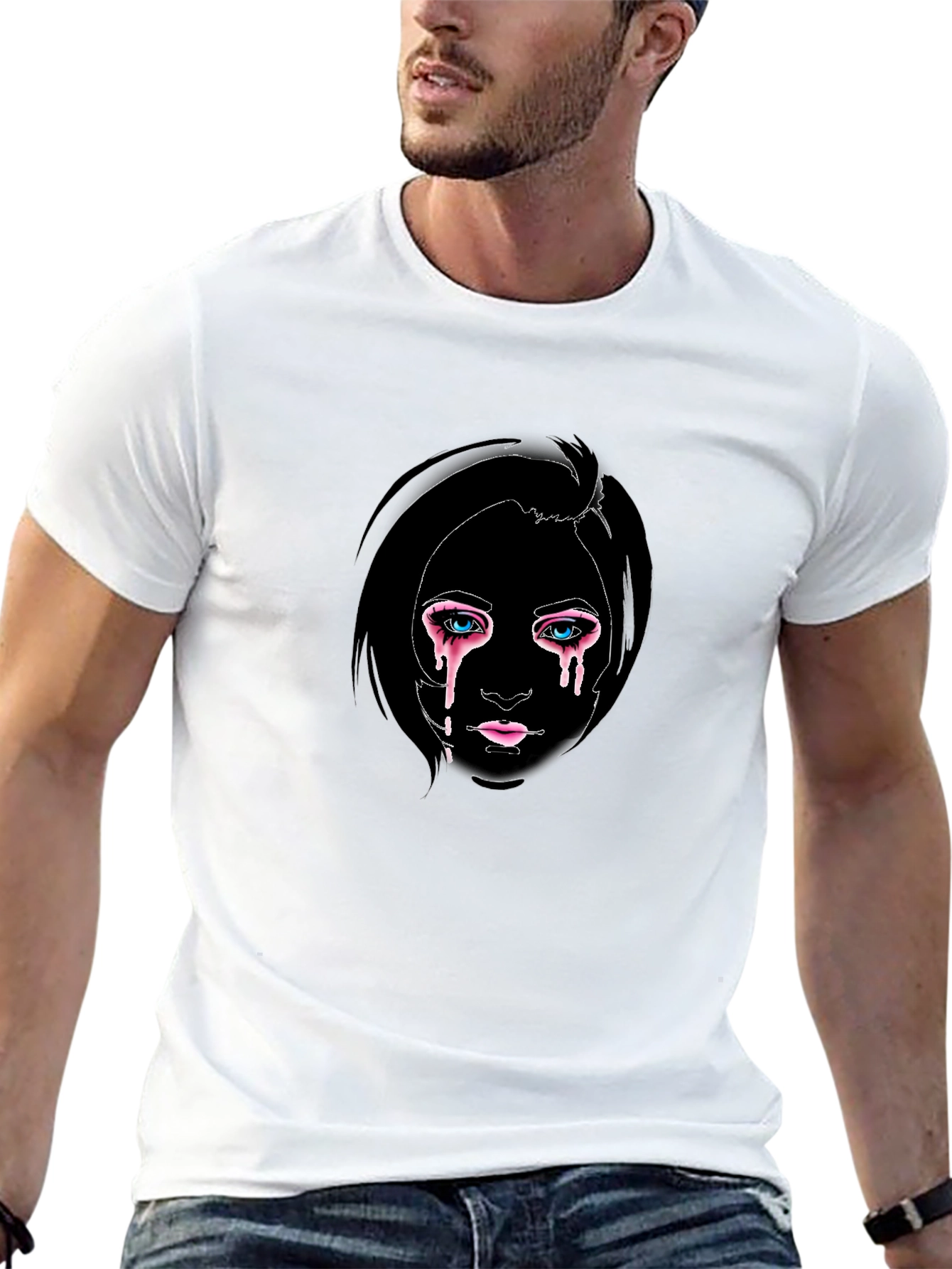 Emotional Drip Tee - Stylish Black Graphic T-Shirt