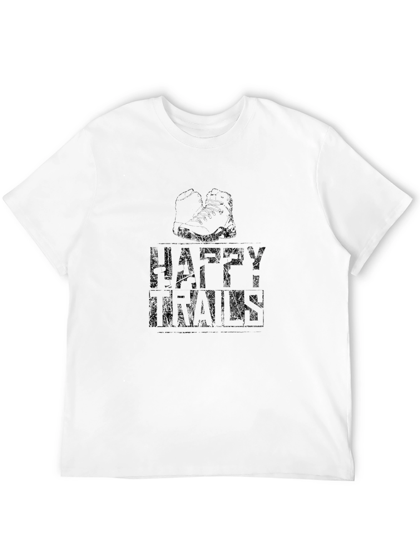 Happy Trails Graphic Tee - Black Cotton Casual Shirt