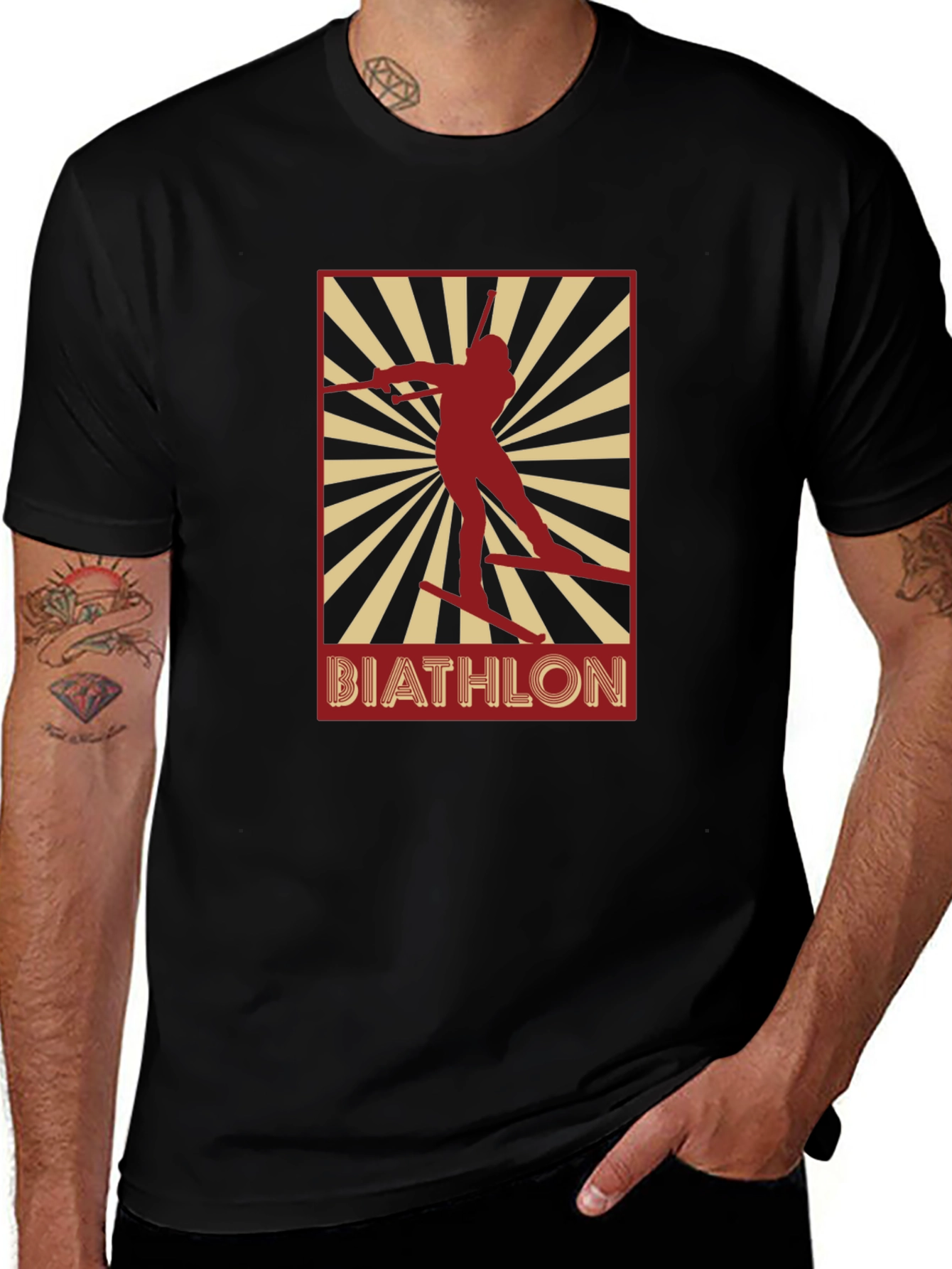 Biathlon Graphic T-Shirt - Black Unisex Tee