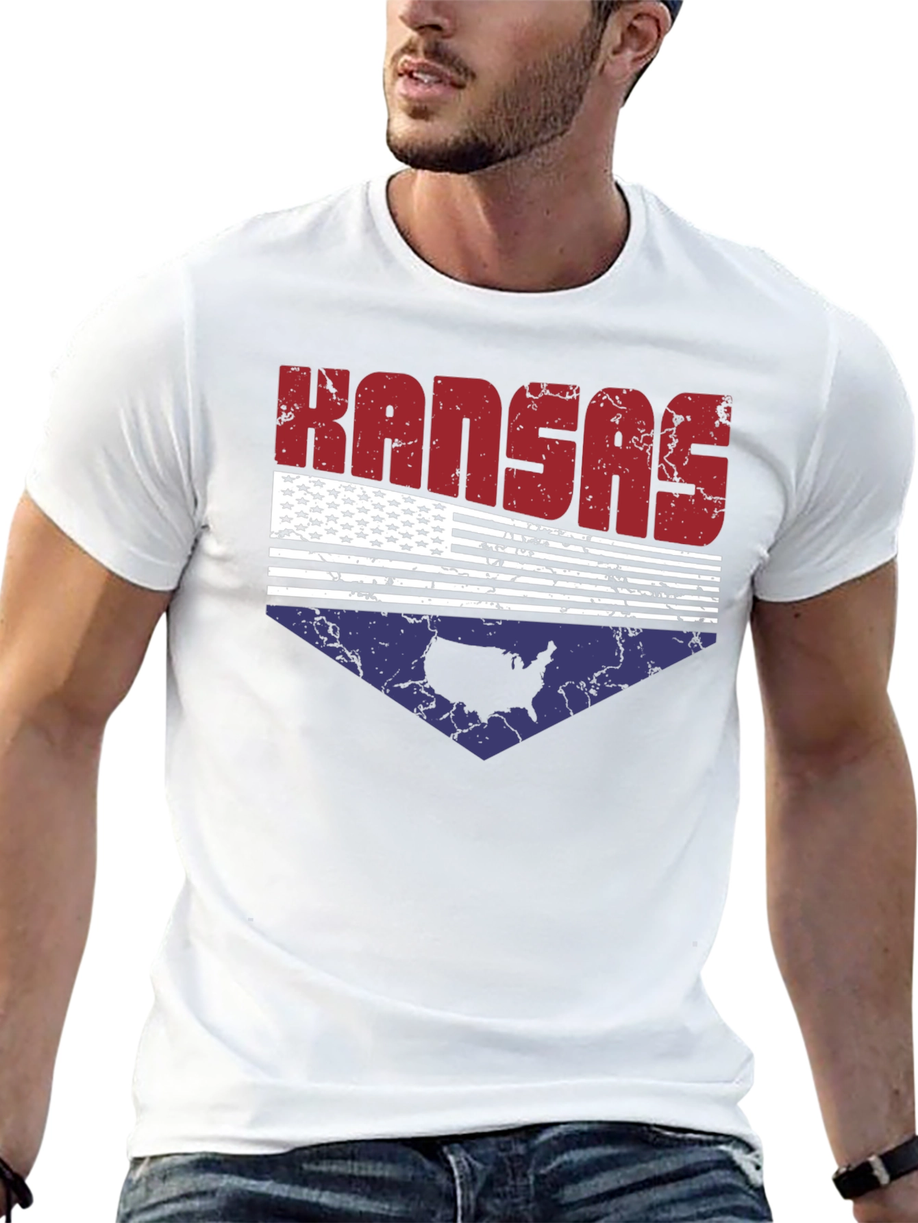 Kansas USA Flag Graphic Tee
