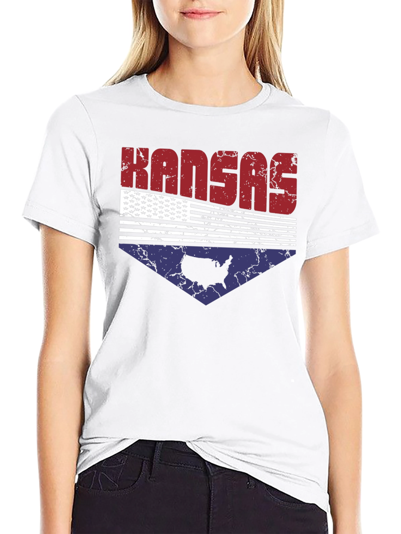 Kansas USA Flag Graphic Tee