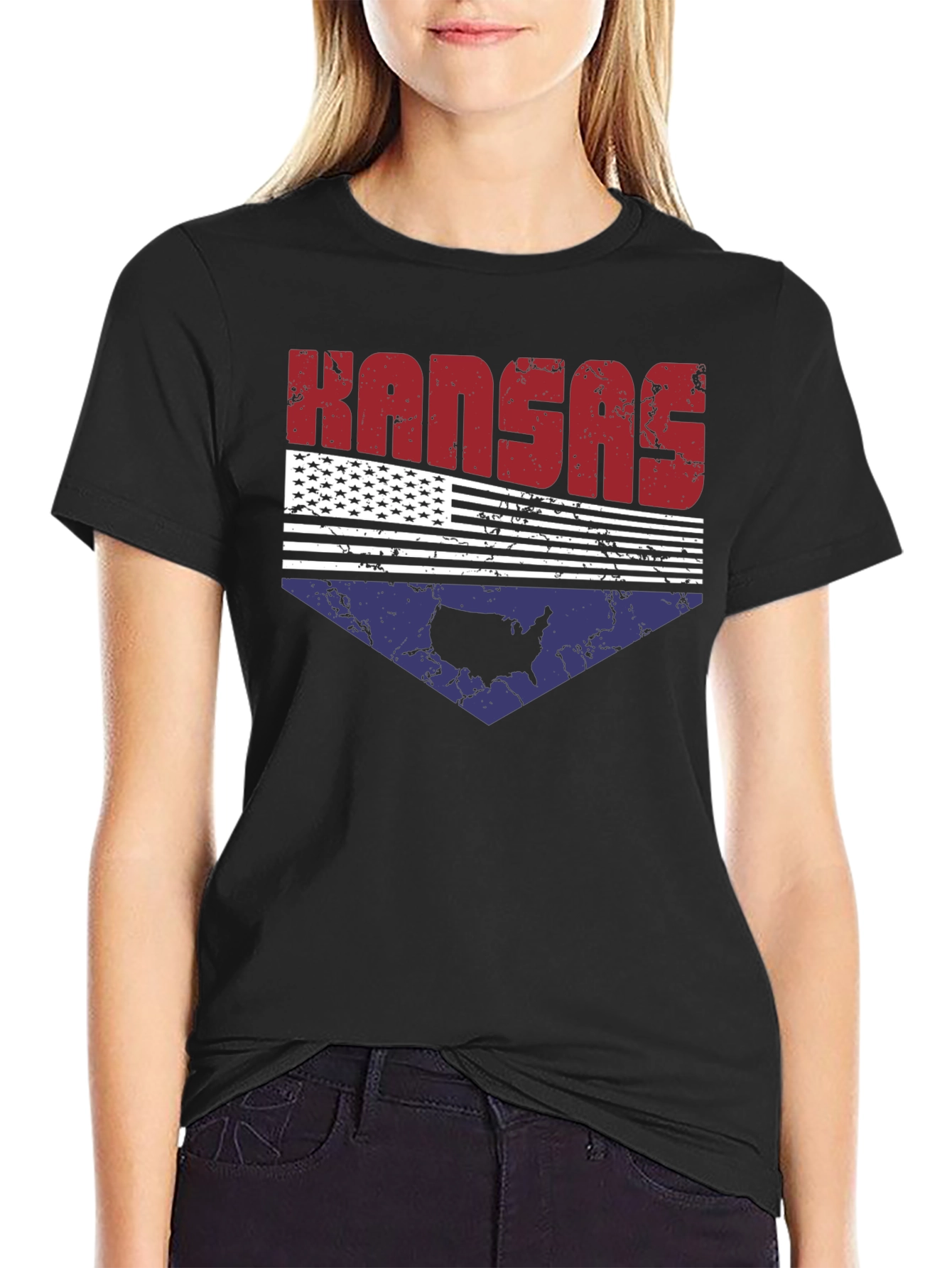 Kansas USA Flag Graphic Tee