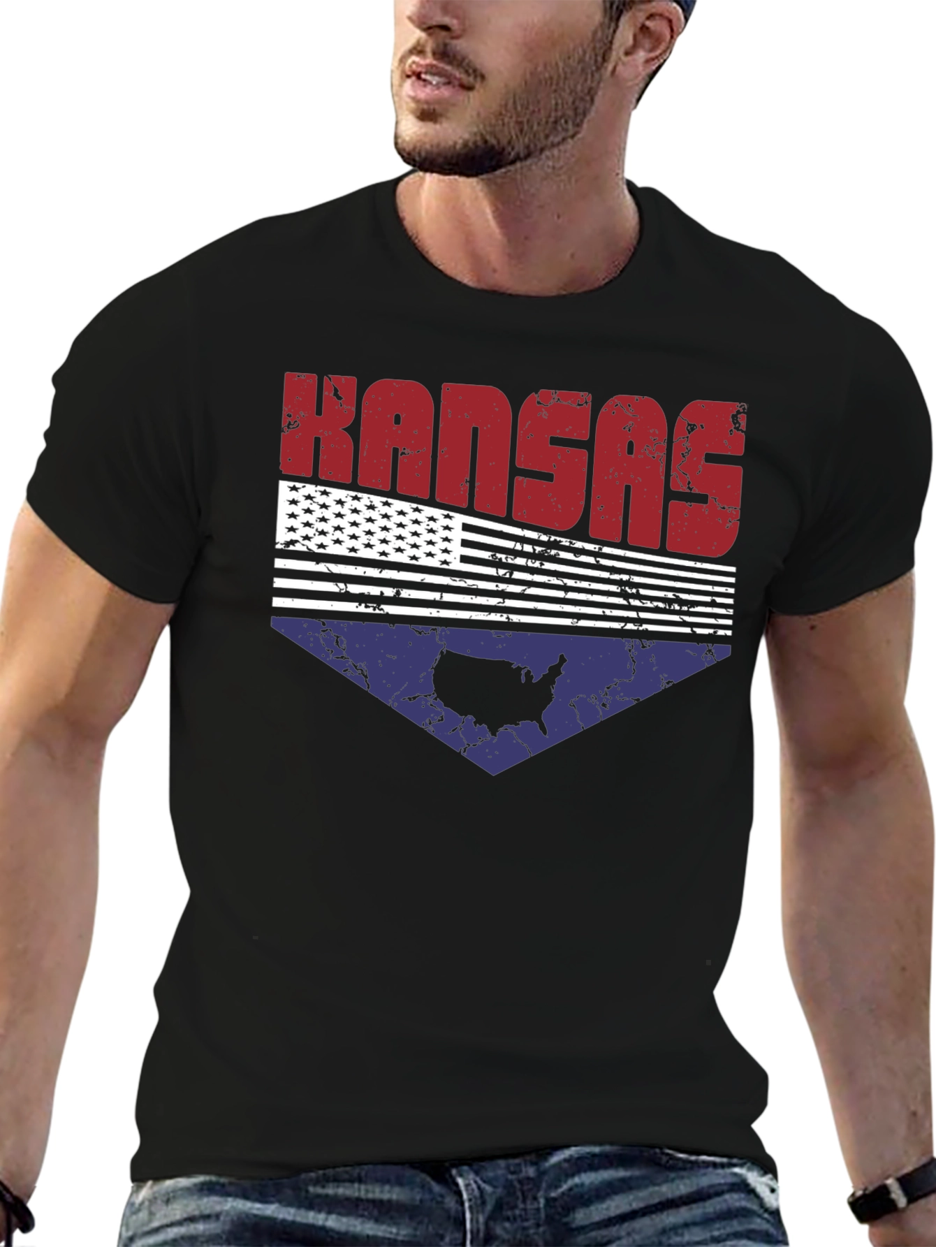 Kansas USA Flag Graphic Tee