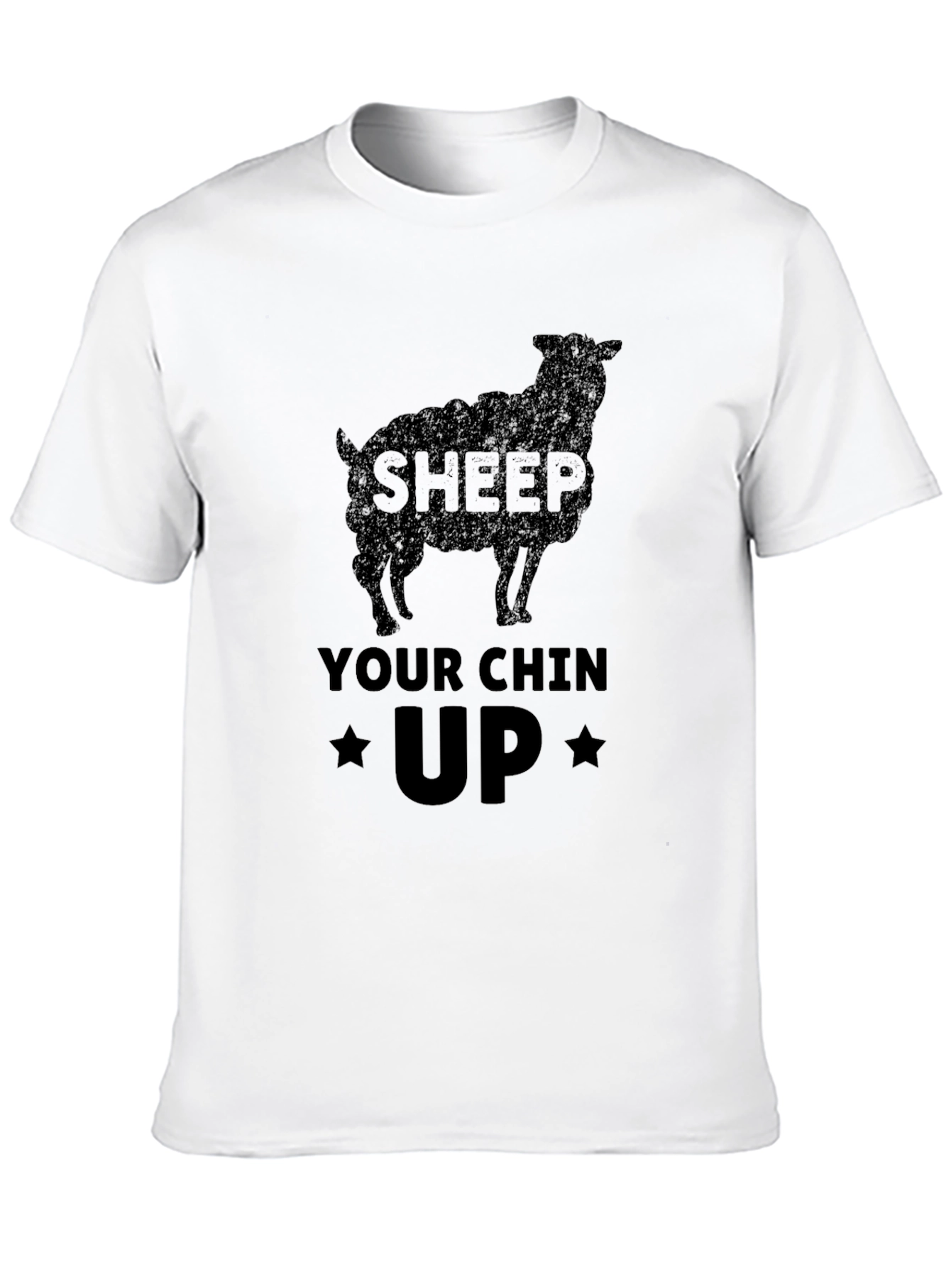 Sheep Your Chin Up Black Graphic T-Shirt