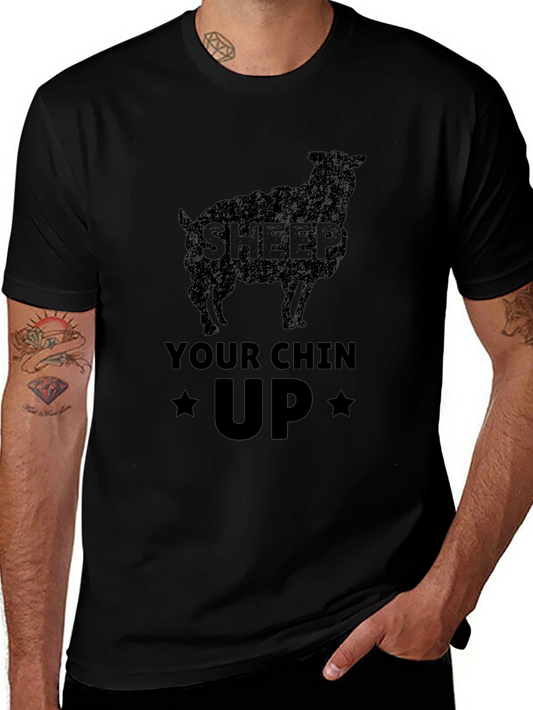 Sheep Your Chin Up Black Graphic T-Shirt
