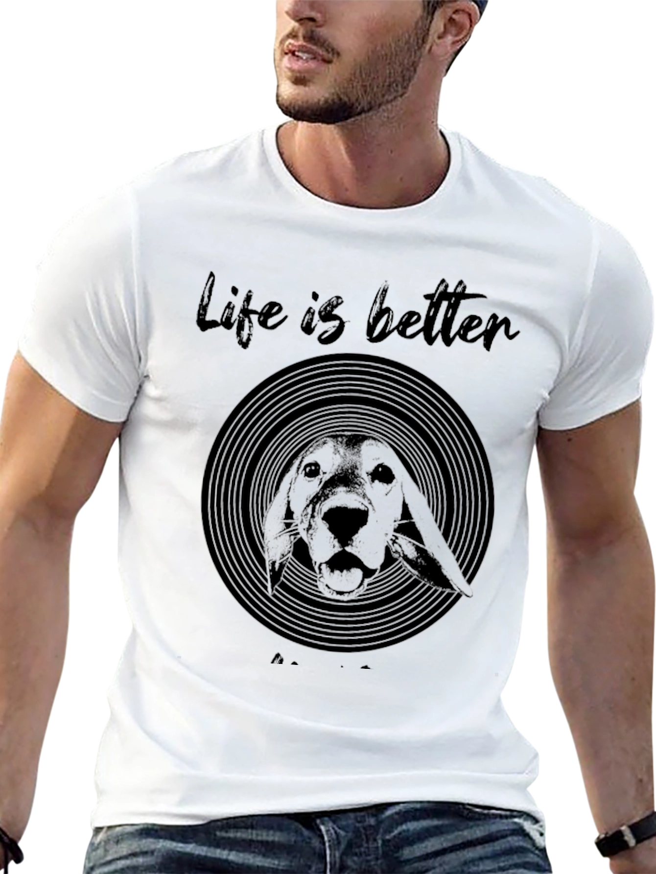 Life is Better With a Dog Black T-Shirt