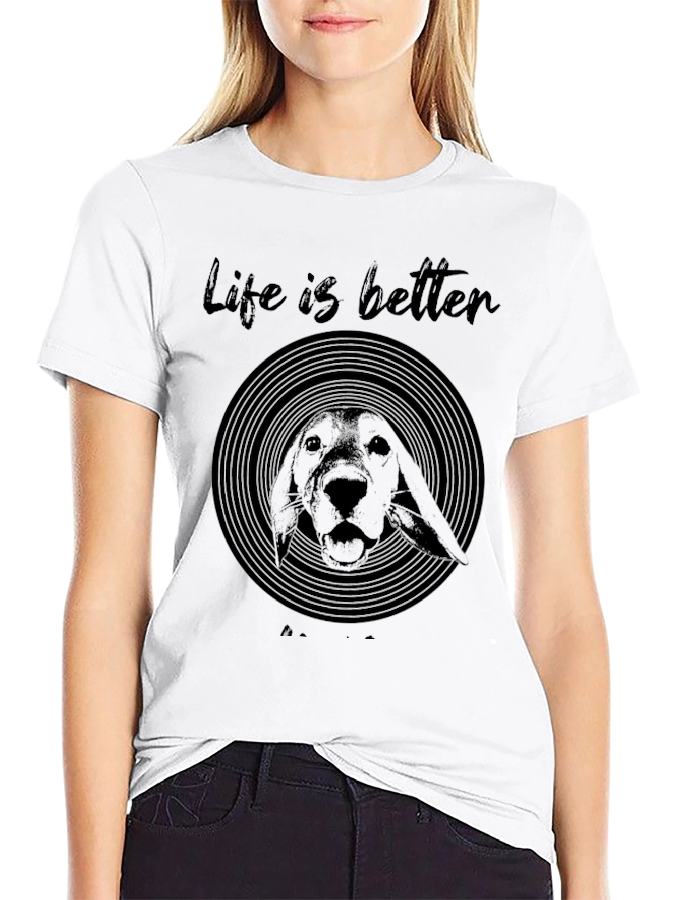 Life is Better With a Dog Black T-Shirt