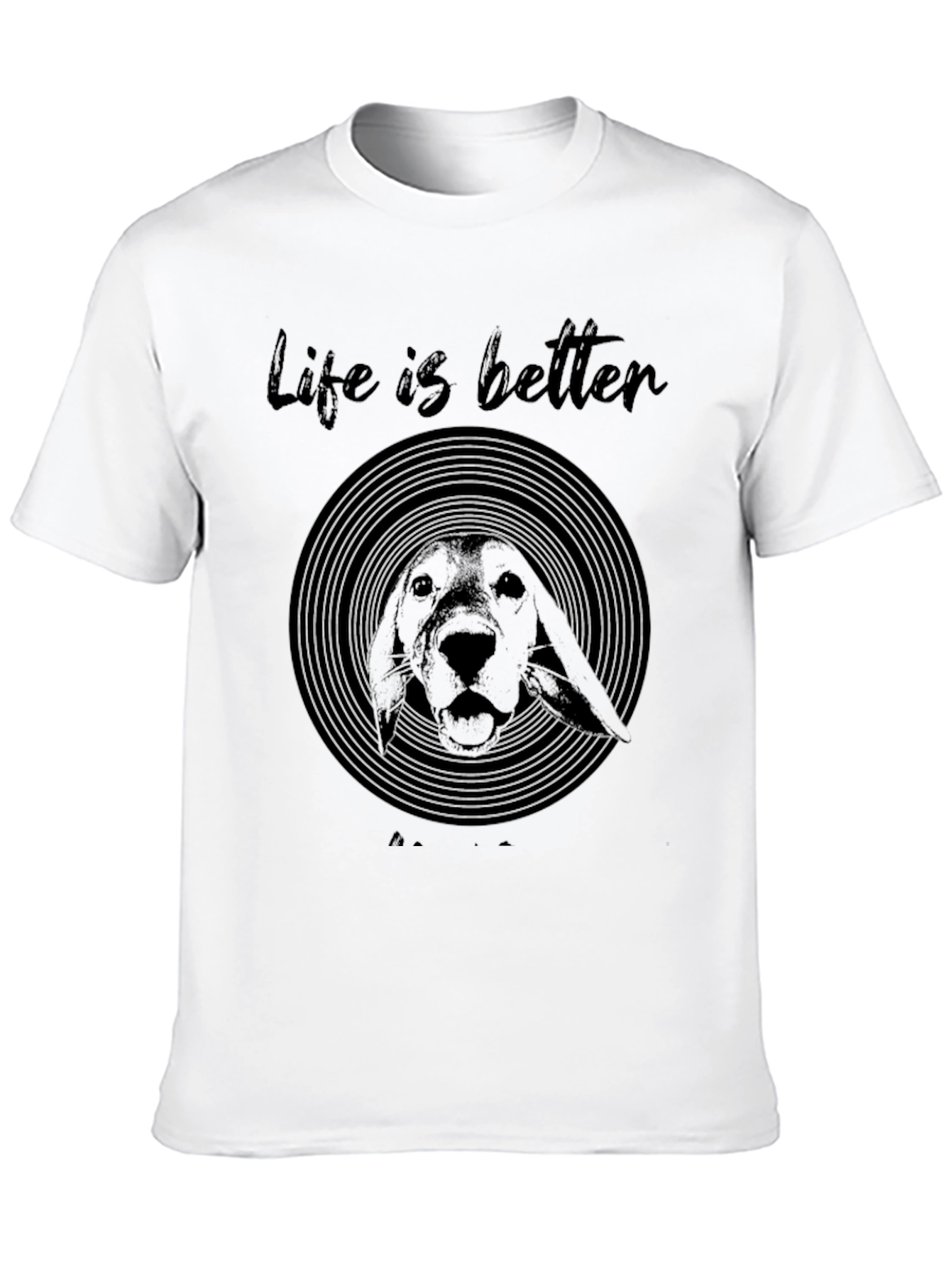 Life is Better With a Dog Black T-Shirt