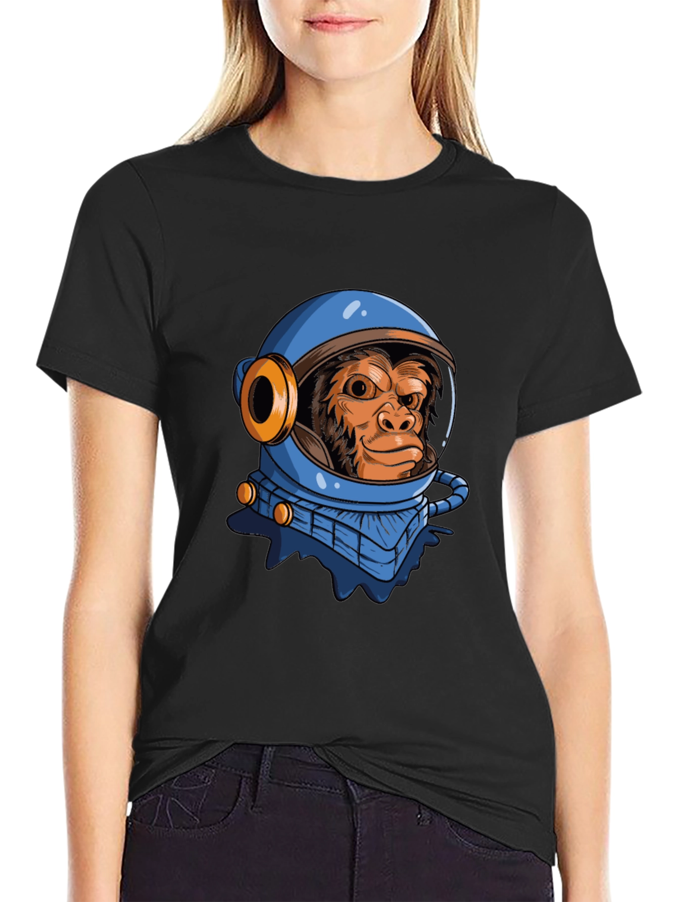 Monkey Astronaut Graphic T-Shirt - Space Chimpanzee Tee