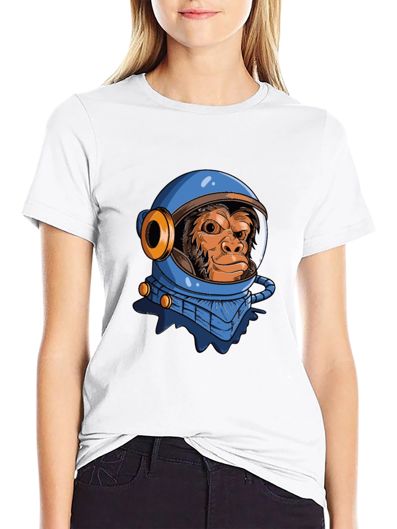 Monkey Astronaut Graphic T-Shirt - Space Chimpanzee Tee