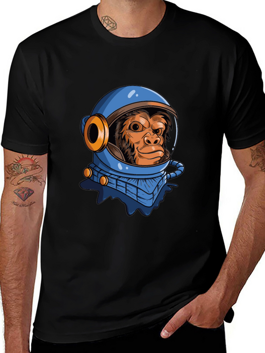 Monkey Astronaut Graphic T-Shirt - Space Chimpanzee Tee