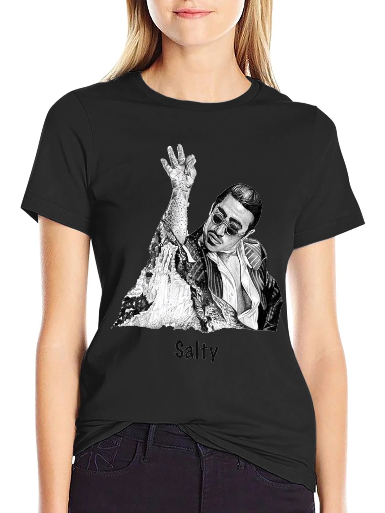 Salt Bae Graphic T-Shirt - Trendy Black Tee