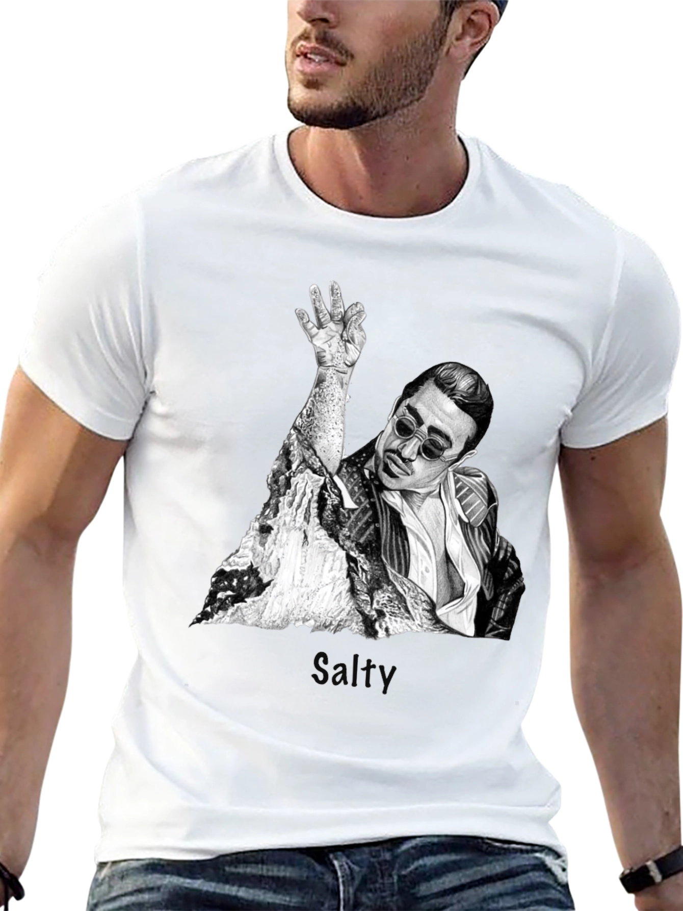 Salt Bae Graphic T-Shirt - Trendy Black Tee